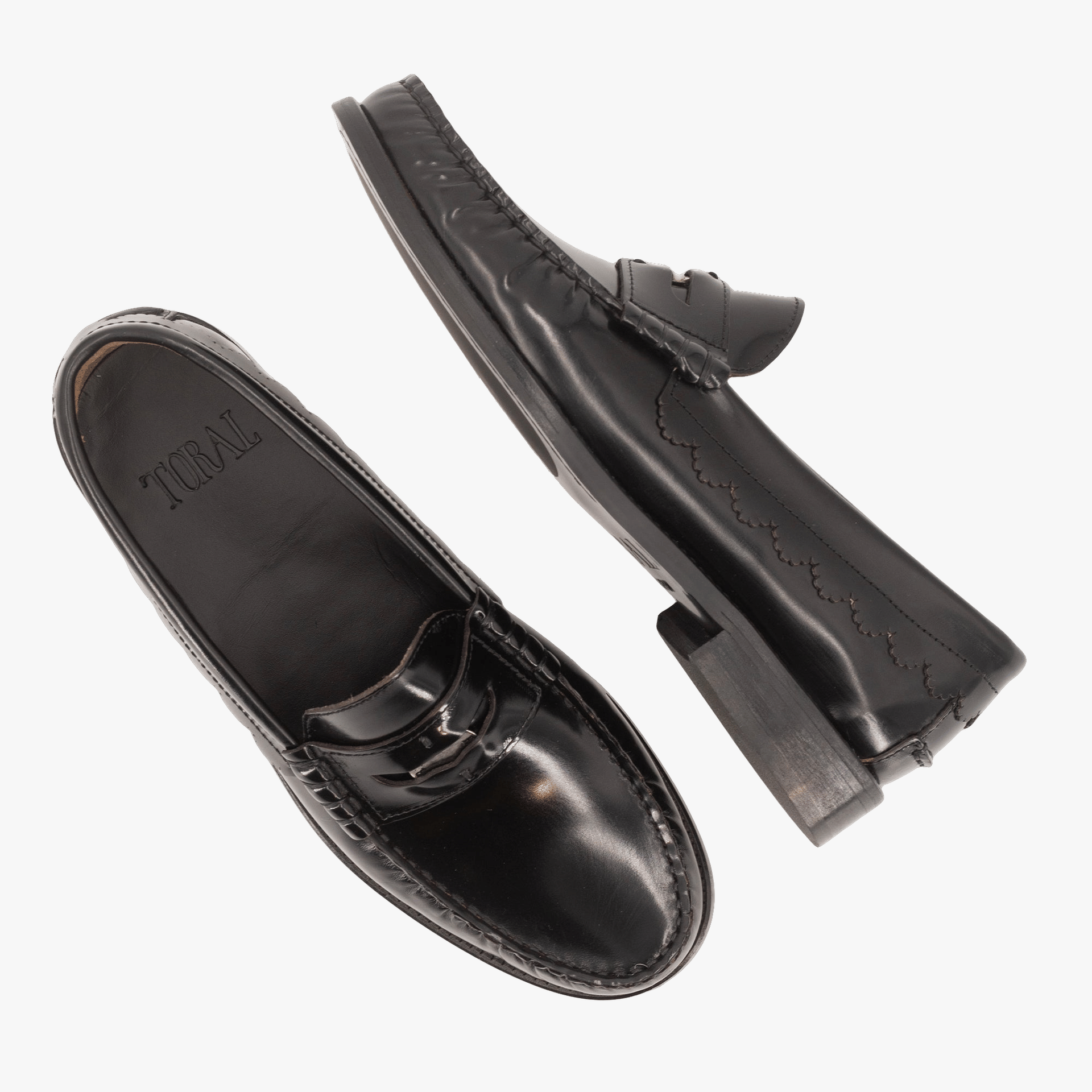 COIN BLACK LOAFERS made by Toral