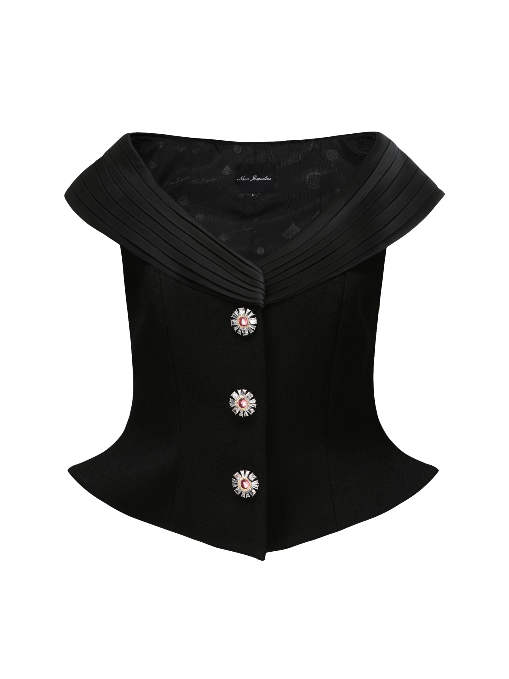 Belle Satin Top (Black) (Final Sale) in Black made by Nana Jacqueline