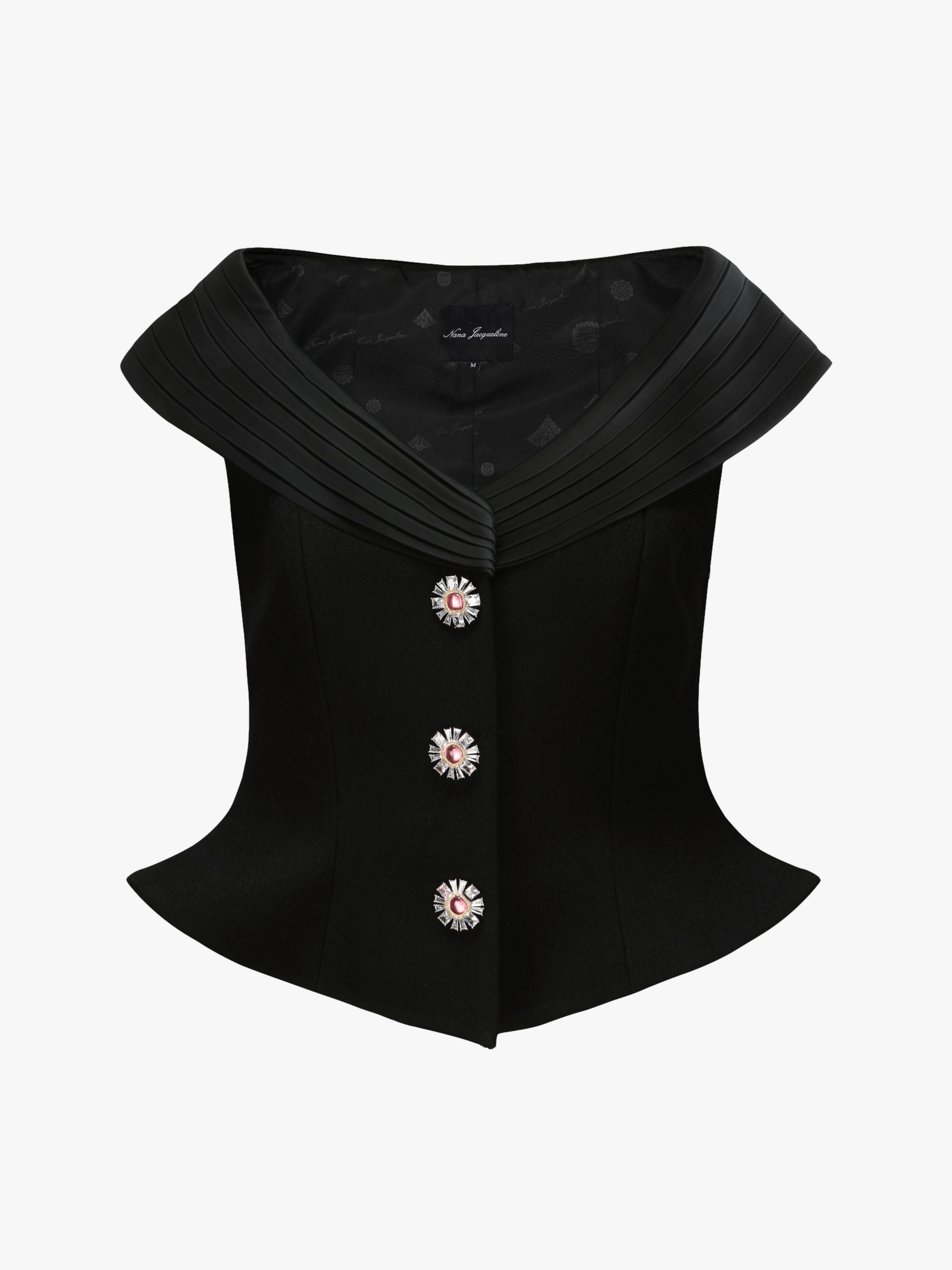 Belle Satin Top (Black) (Final Sale) in Black made by Nana Jacqueline