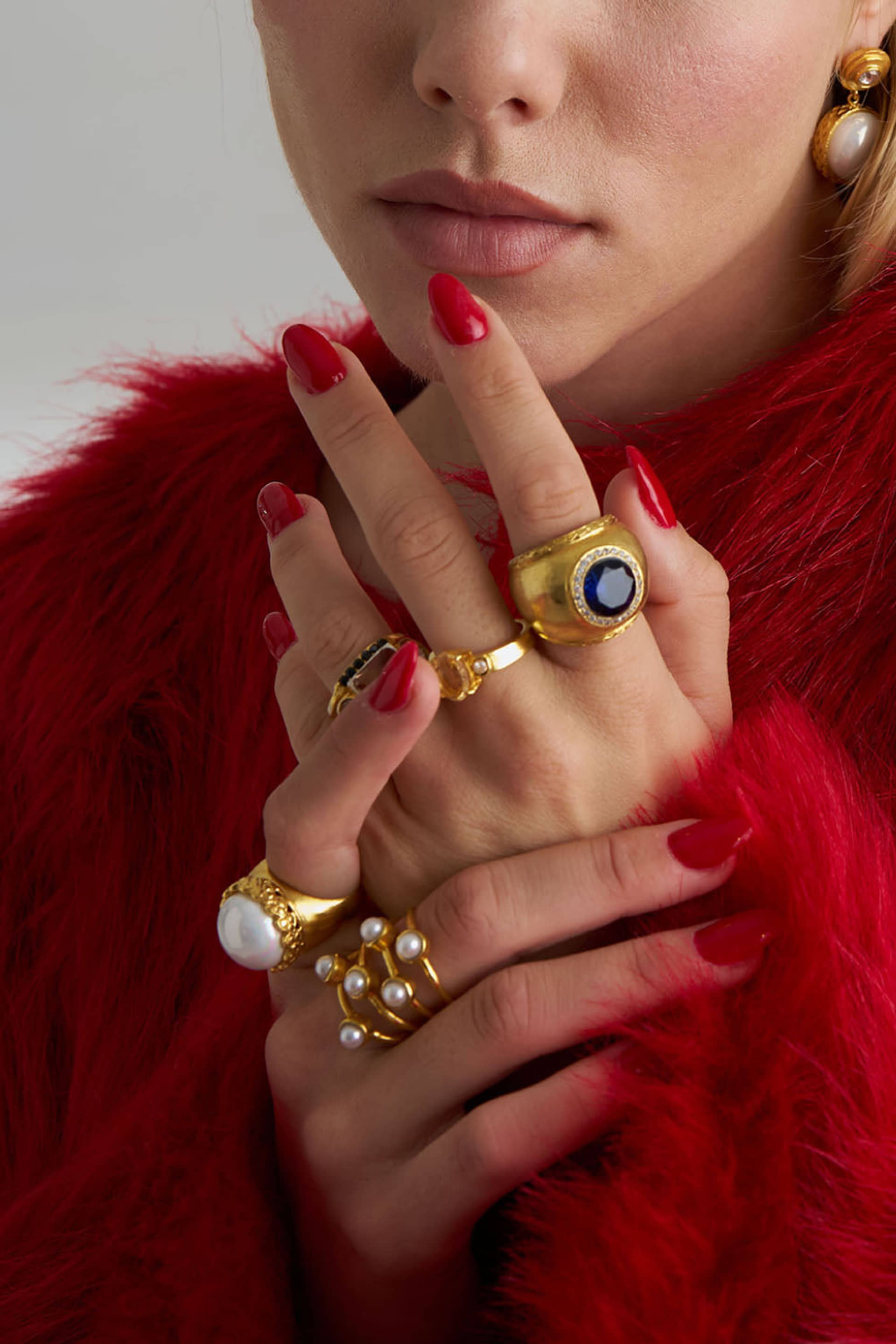 Multi Pearl Ring made by Lora Istanbul