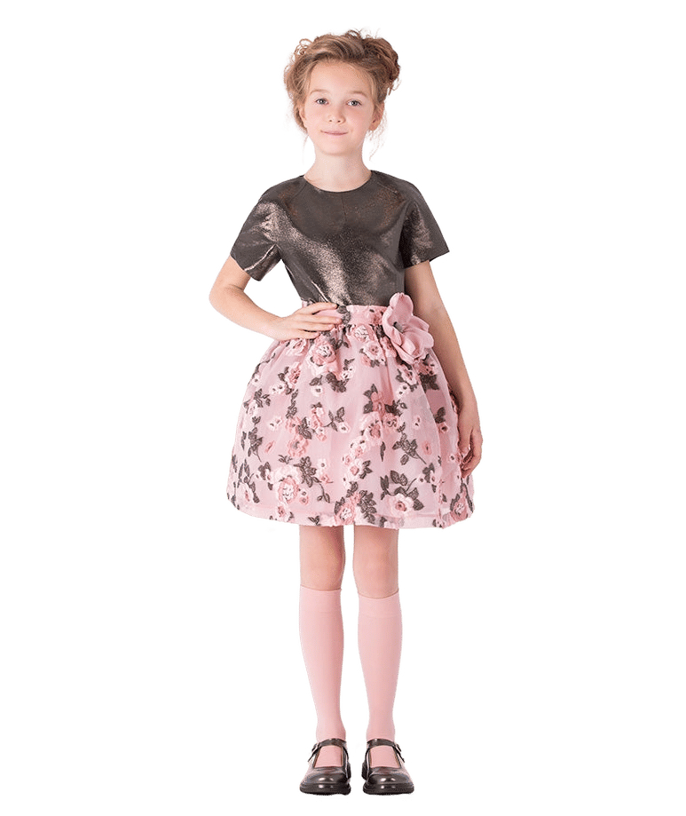 Jacquard Flowers Girls Outfit | 2 Pieces made by Mama Luma