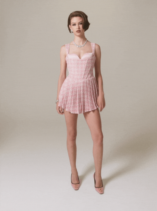 Chelsea Tweed Dress (Pink) in Pink made by Nana Jacqueline