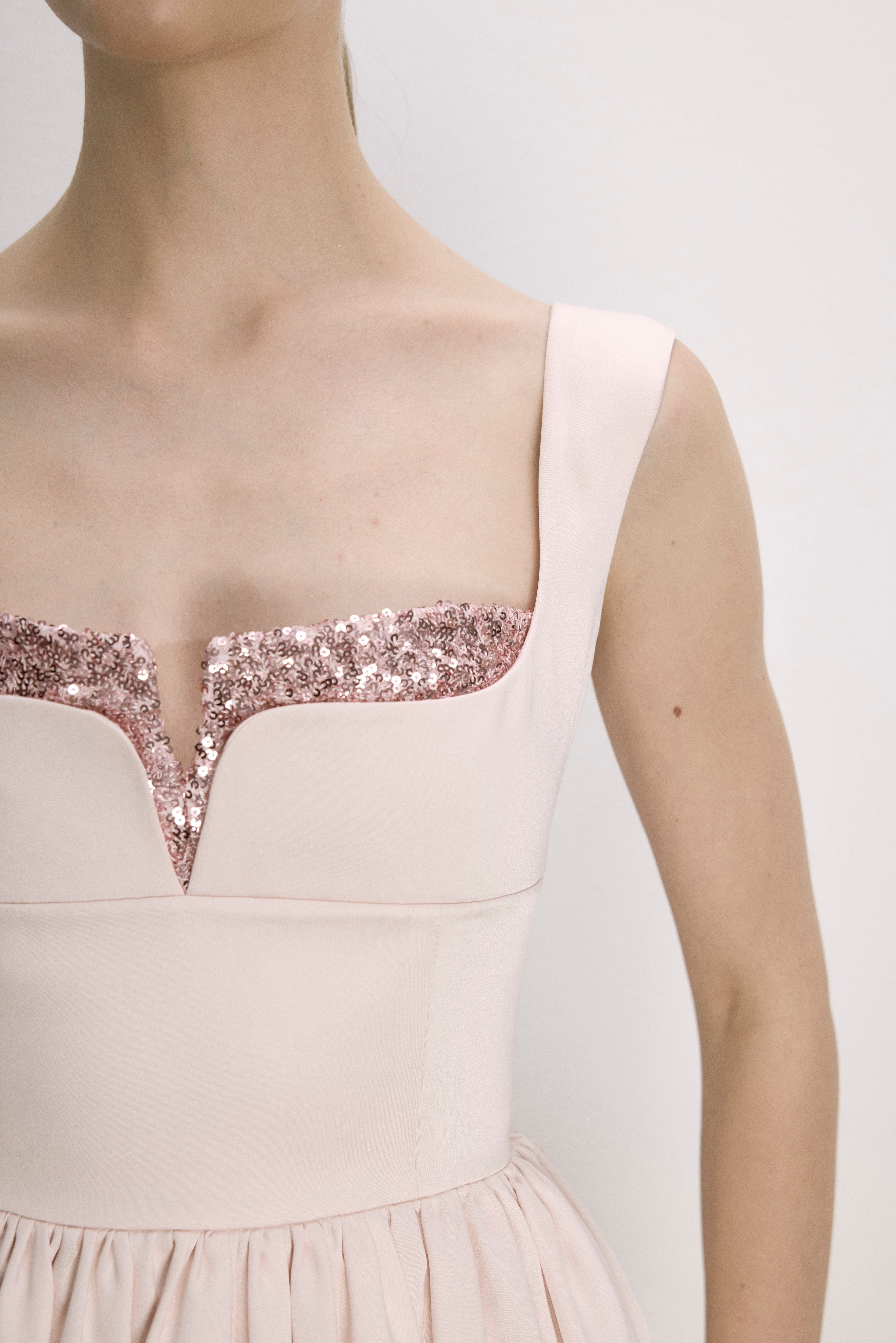 Leanne Satin Mini Dress In Sorbet made by Nazli Ceren