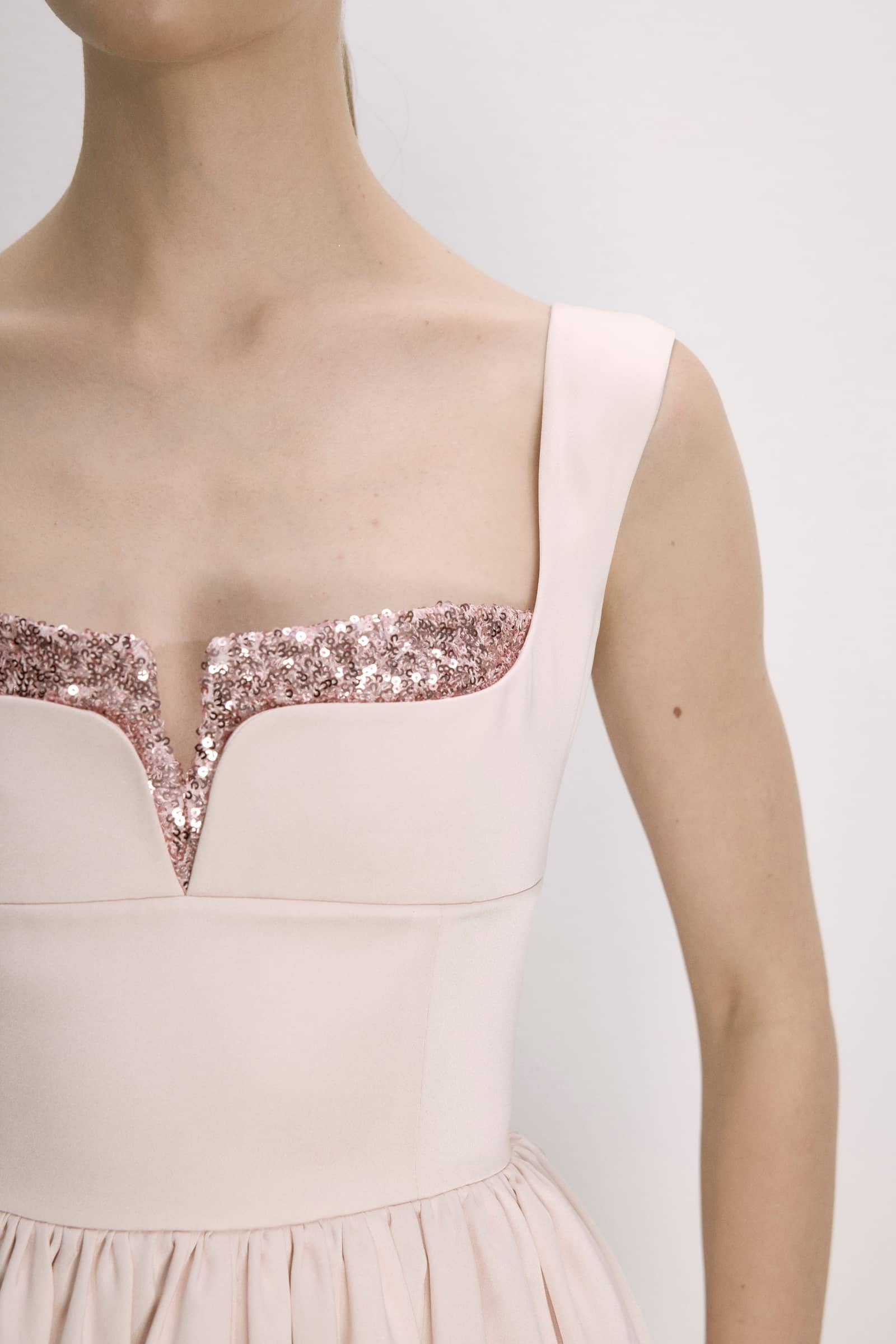 Leanne Satin Mini Dress In Sorbet made by Nazli Ceren