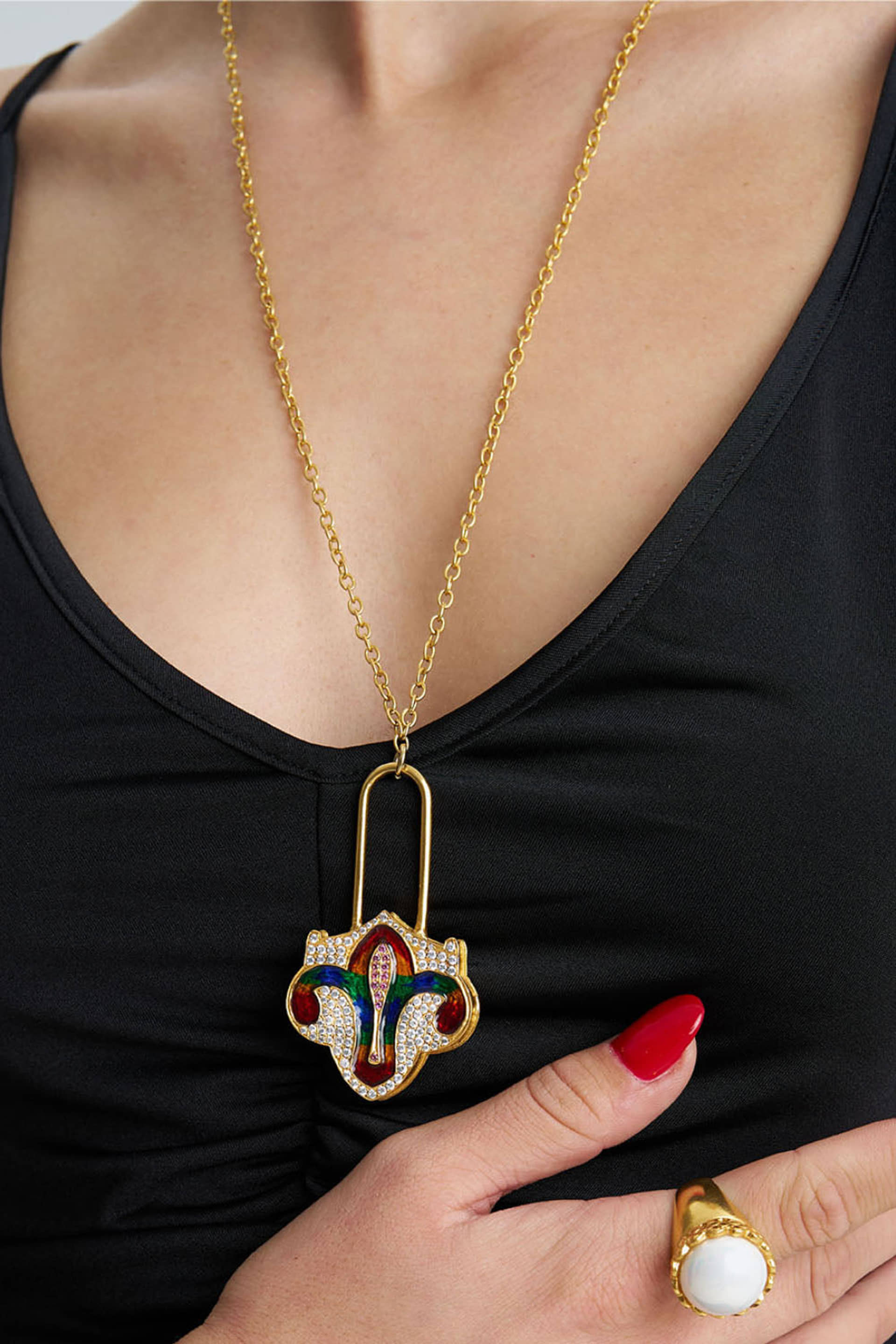 Multi Color Key Necklace made by Lora Istanbul