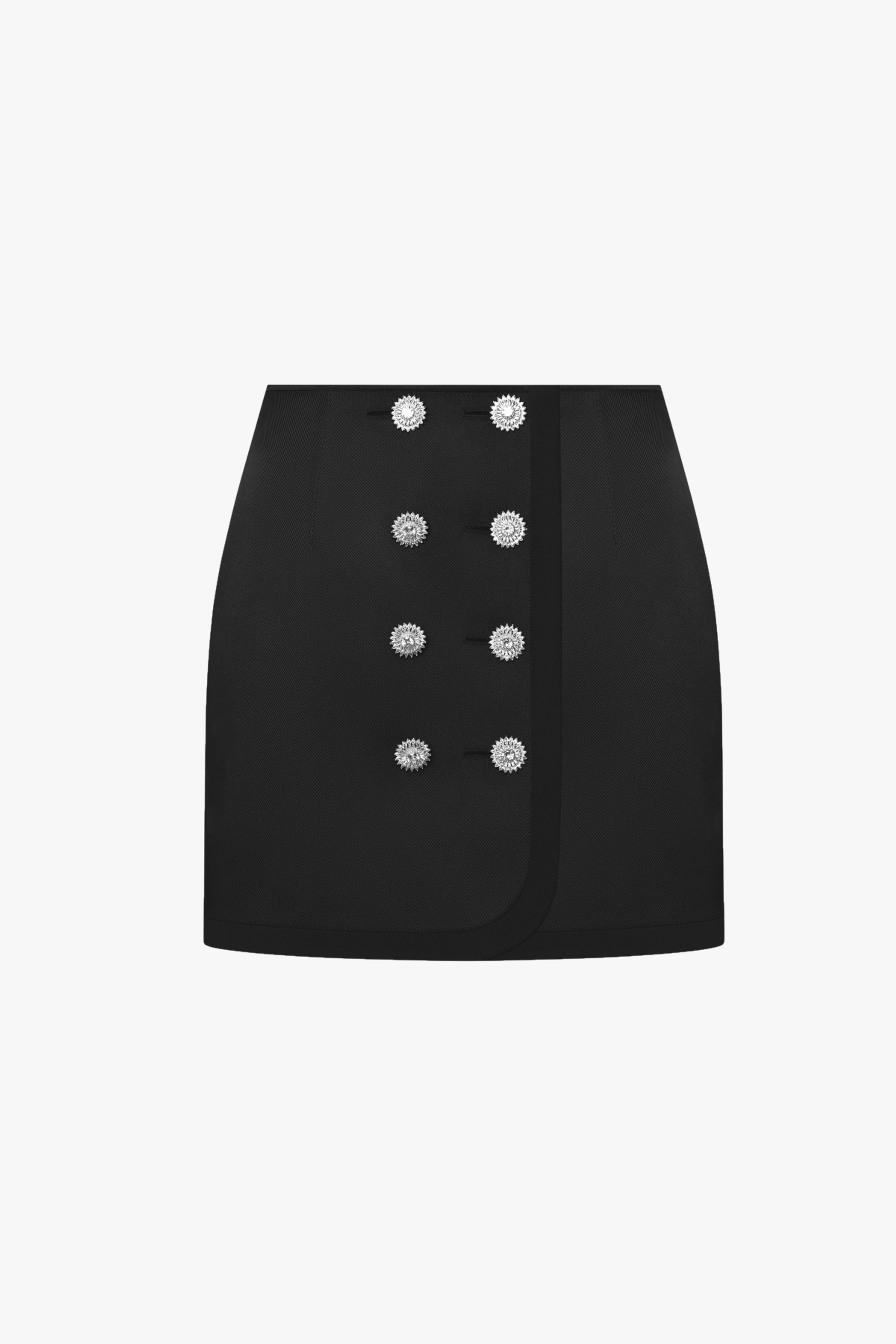 ZIRCON BUTTON MINI SKIRT made by KEBURIA