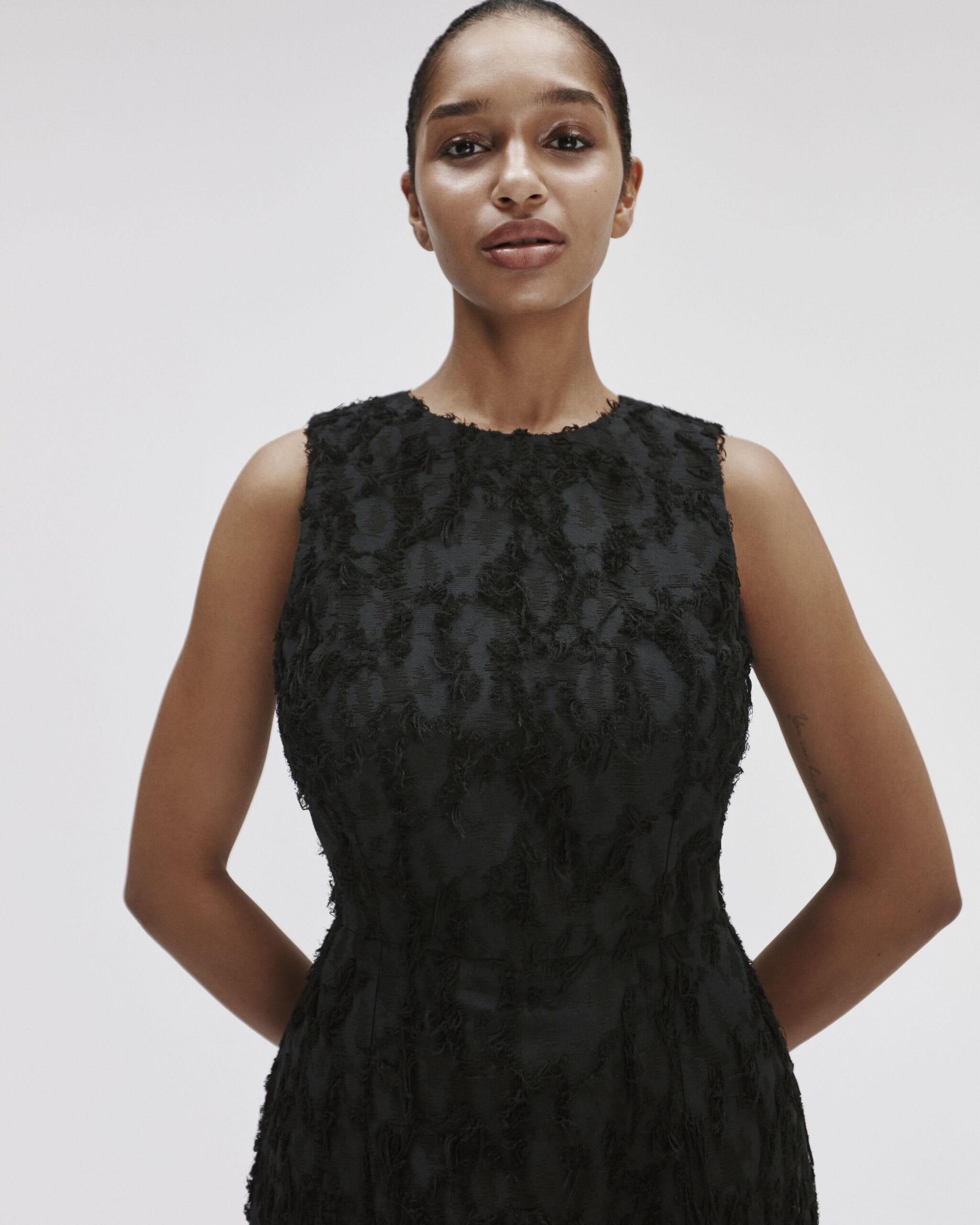 Fitted Dress With Brushed Details made by YAVORSKA