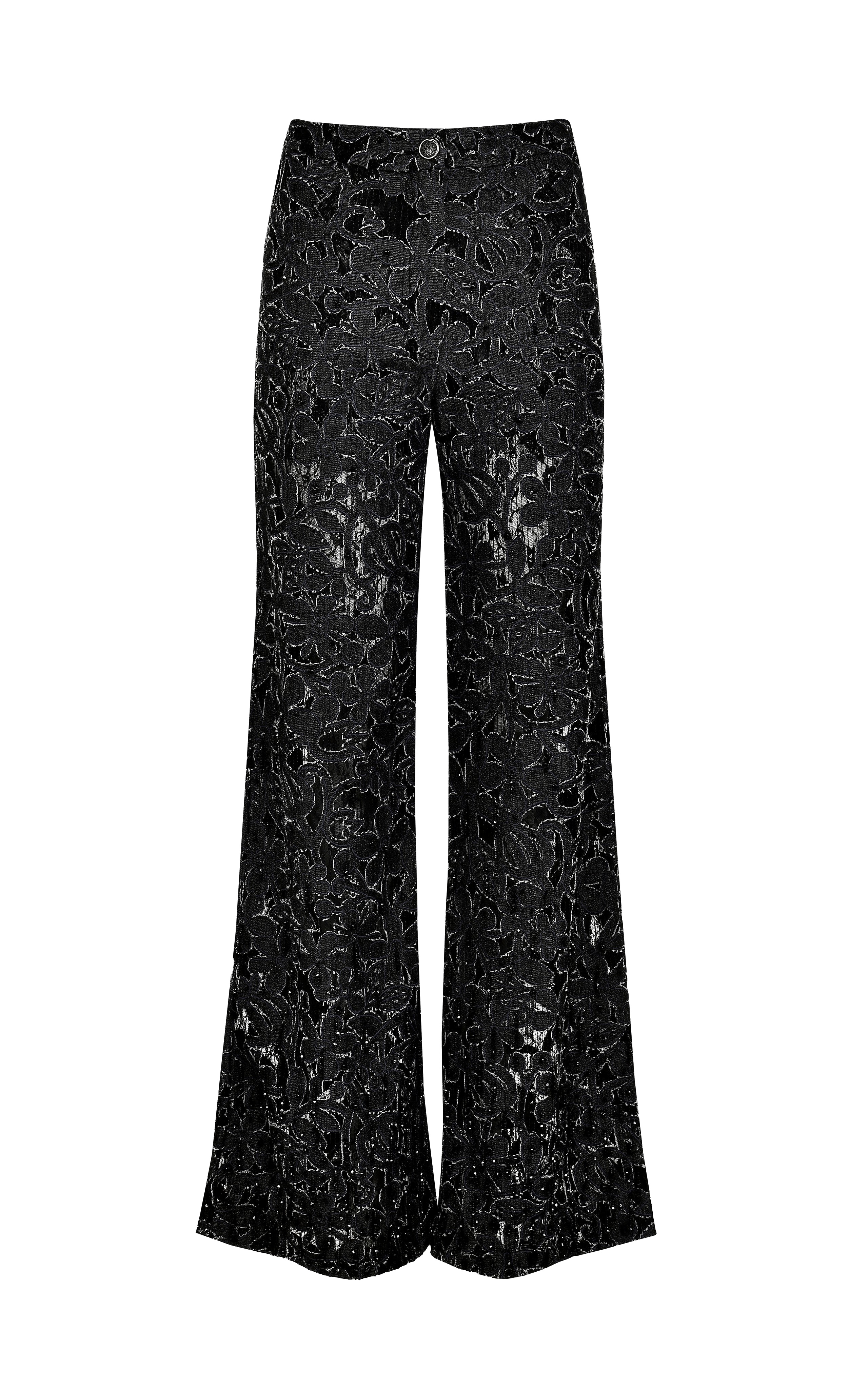 Chloe Lace Denim Pants - Handembroidered made by Francesca Miranda