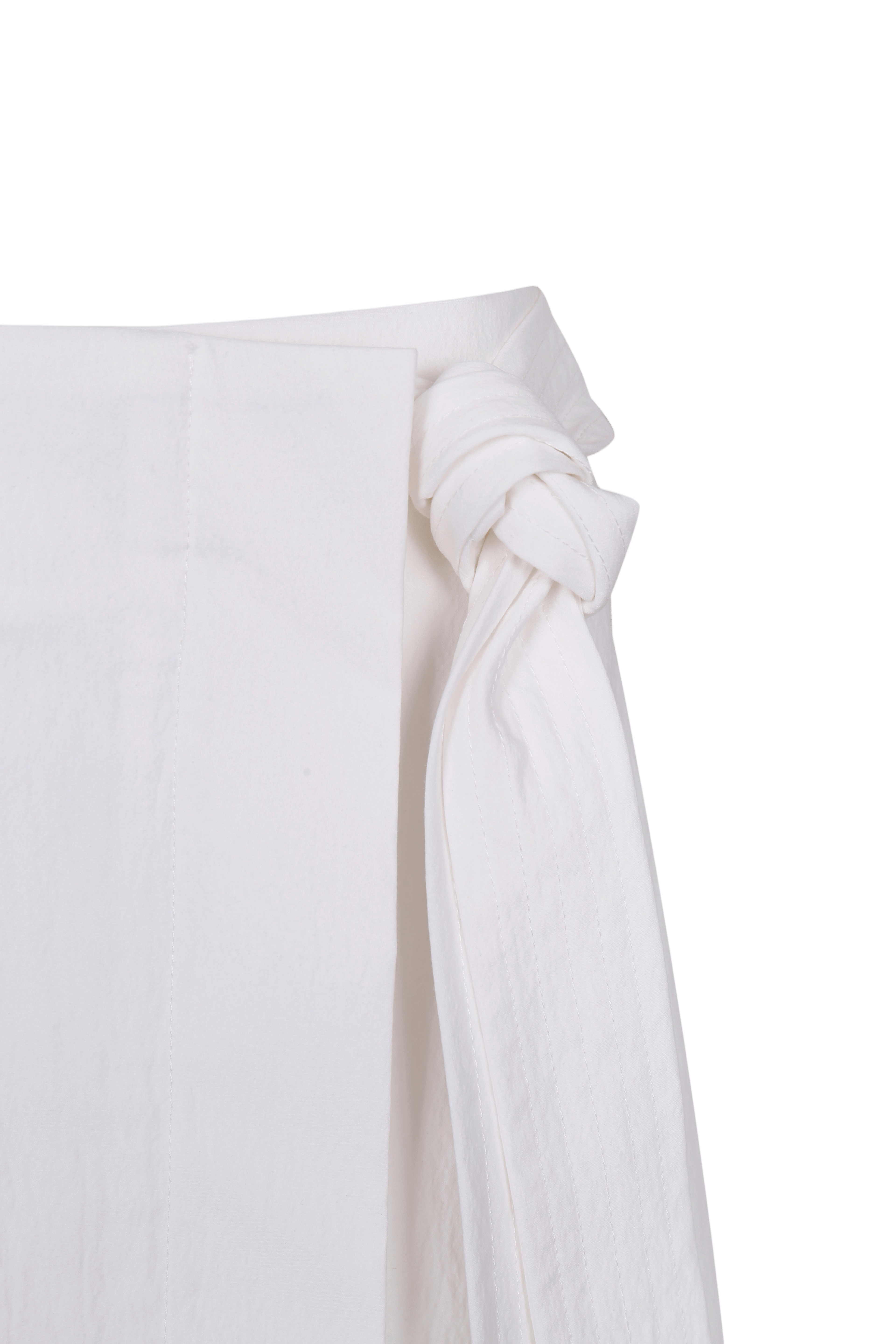 WHITE COTTON WRAP SKIRT made by YIBRI