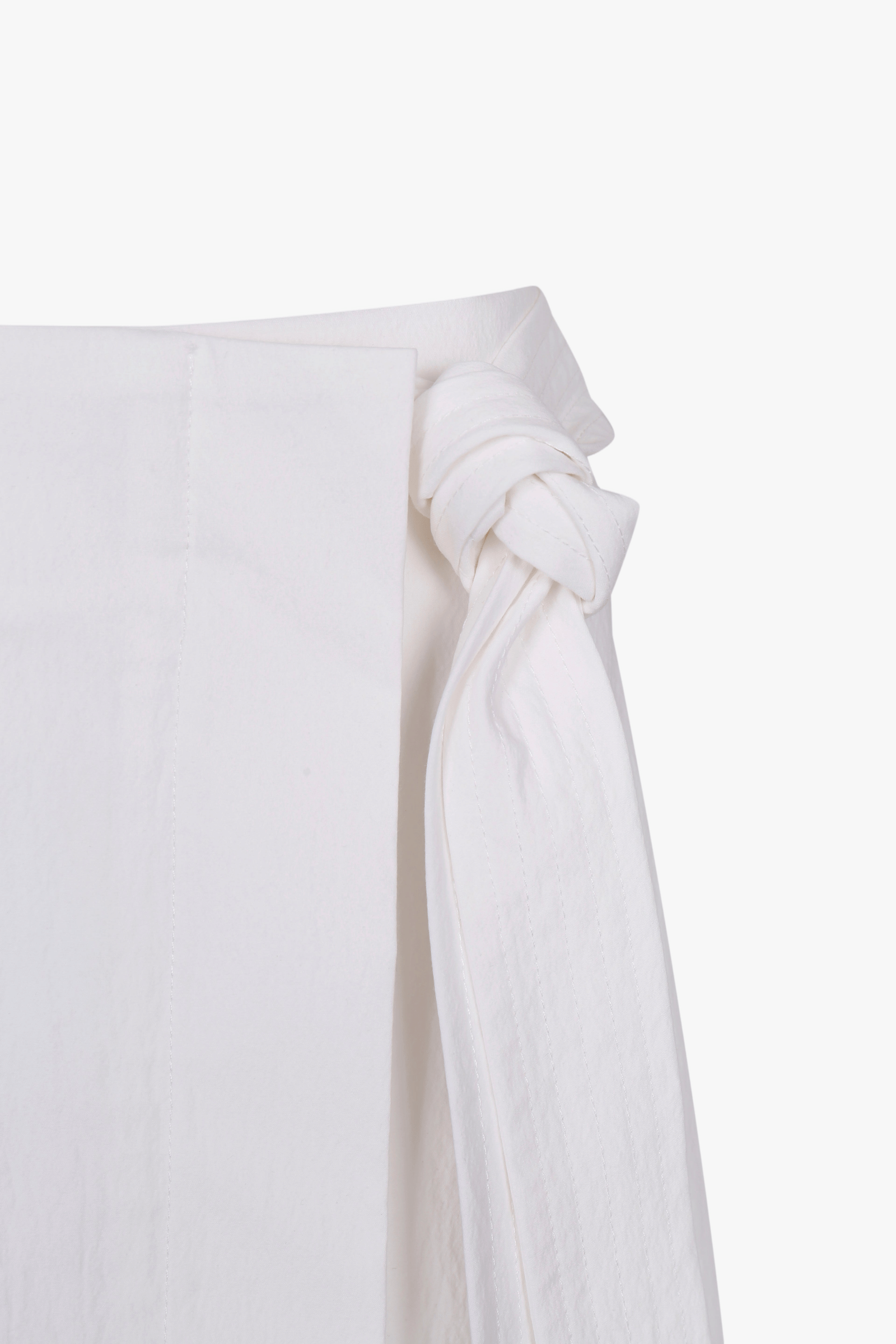 WHITE COTTON WRAP SKIRT made by YIBRI