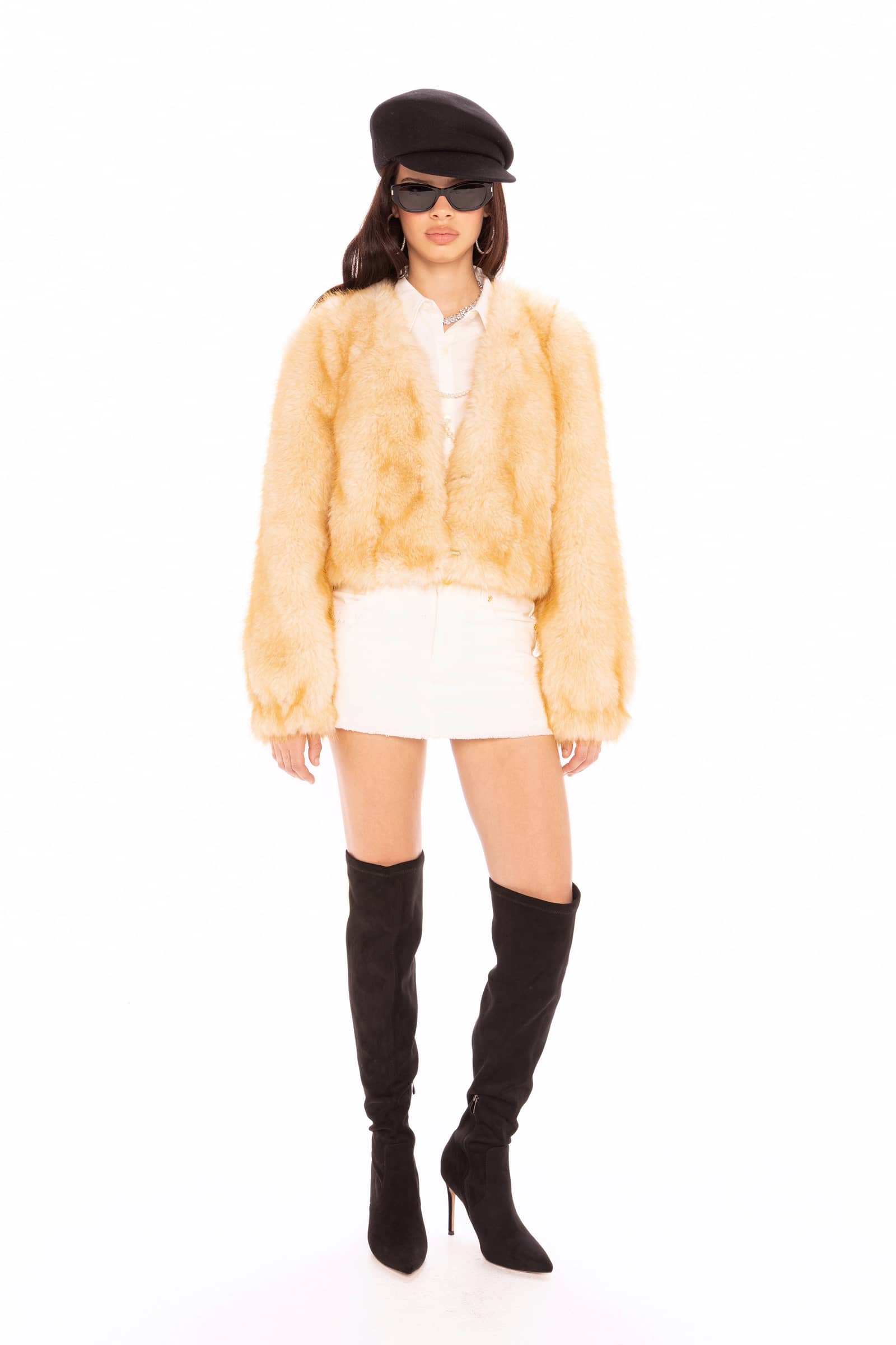 Lavinia Short Faux Fur Jacket made by Nana Jacqueline
