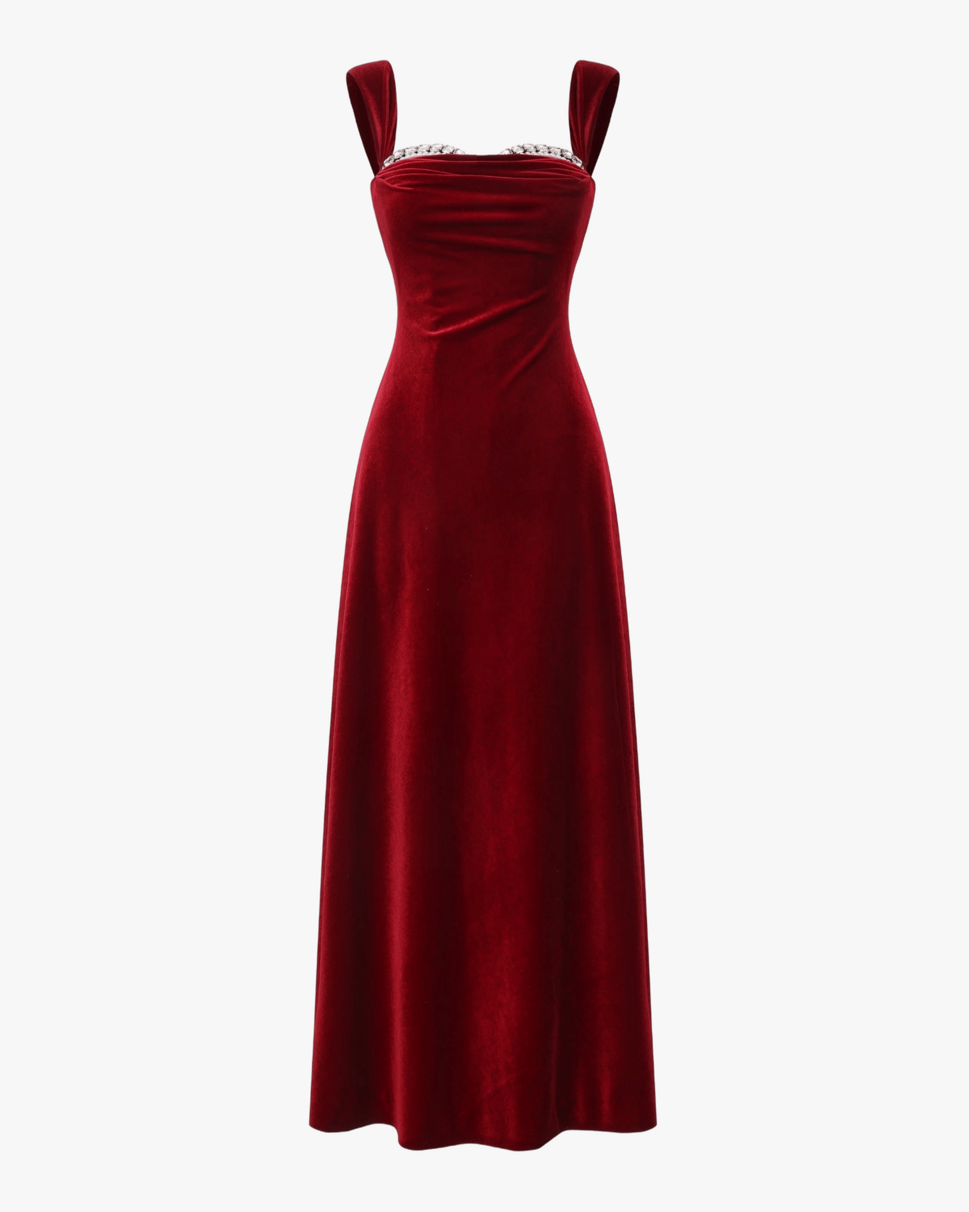Belle Velvet Maxi Dress (Red) made by Nana Jacqueline