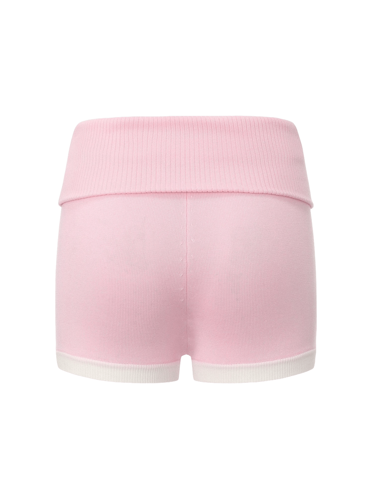 Millie Fold-Over Waistband Pink Knit Shorts made by Nana Jacqueline