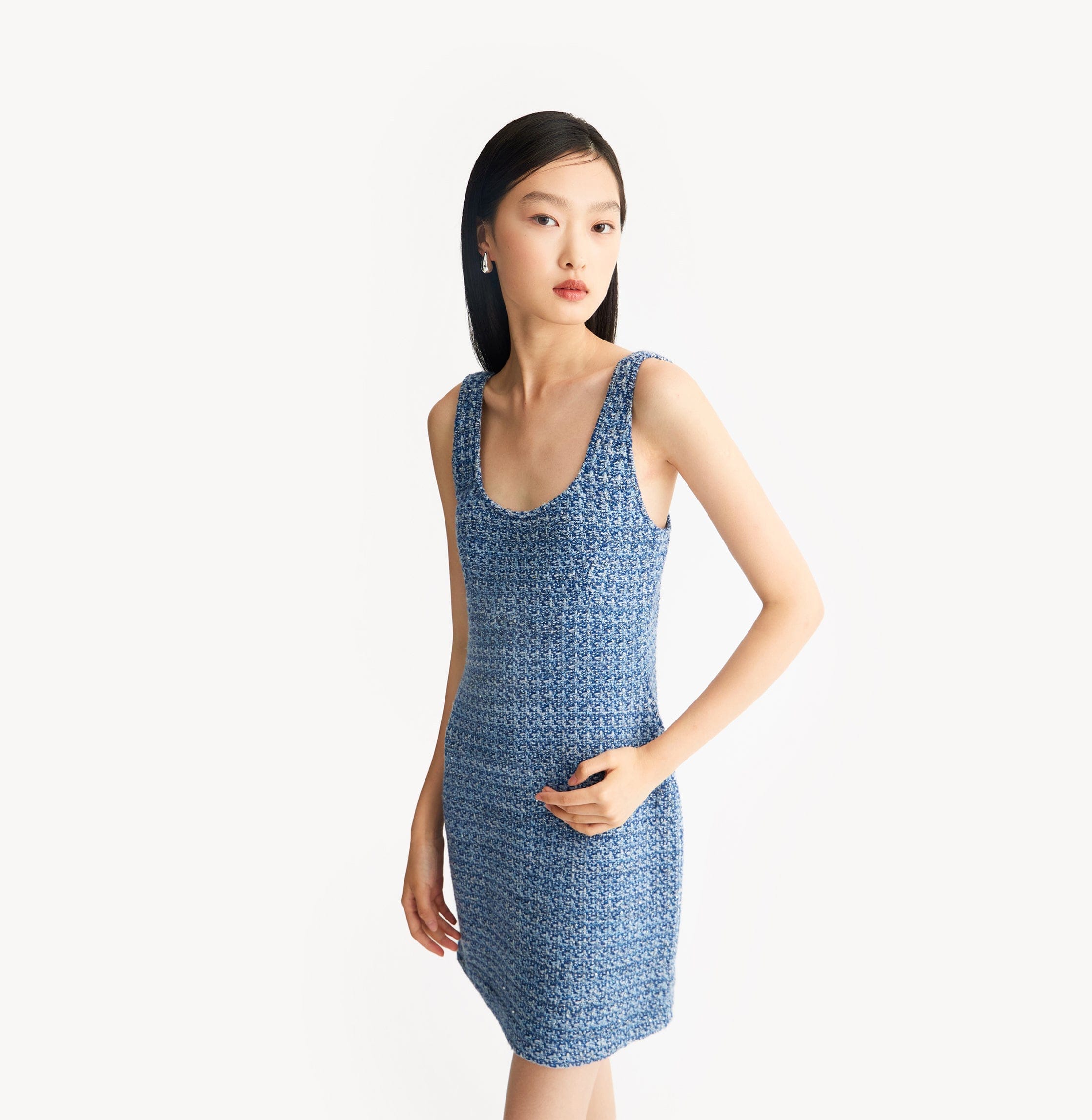 MULTICOLORED SEQUINED TWEED DRESS made by CRUSH Collection