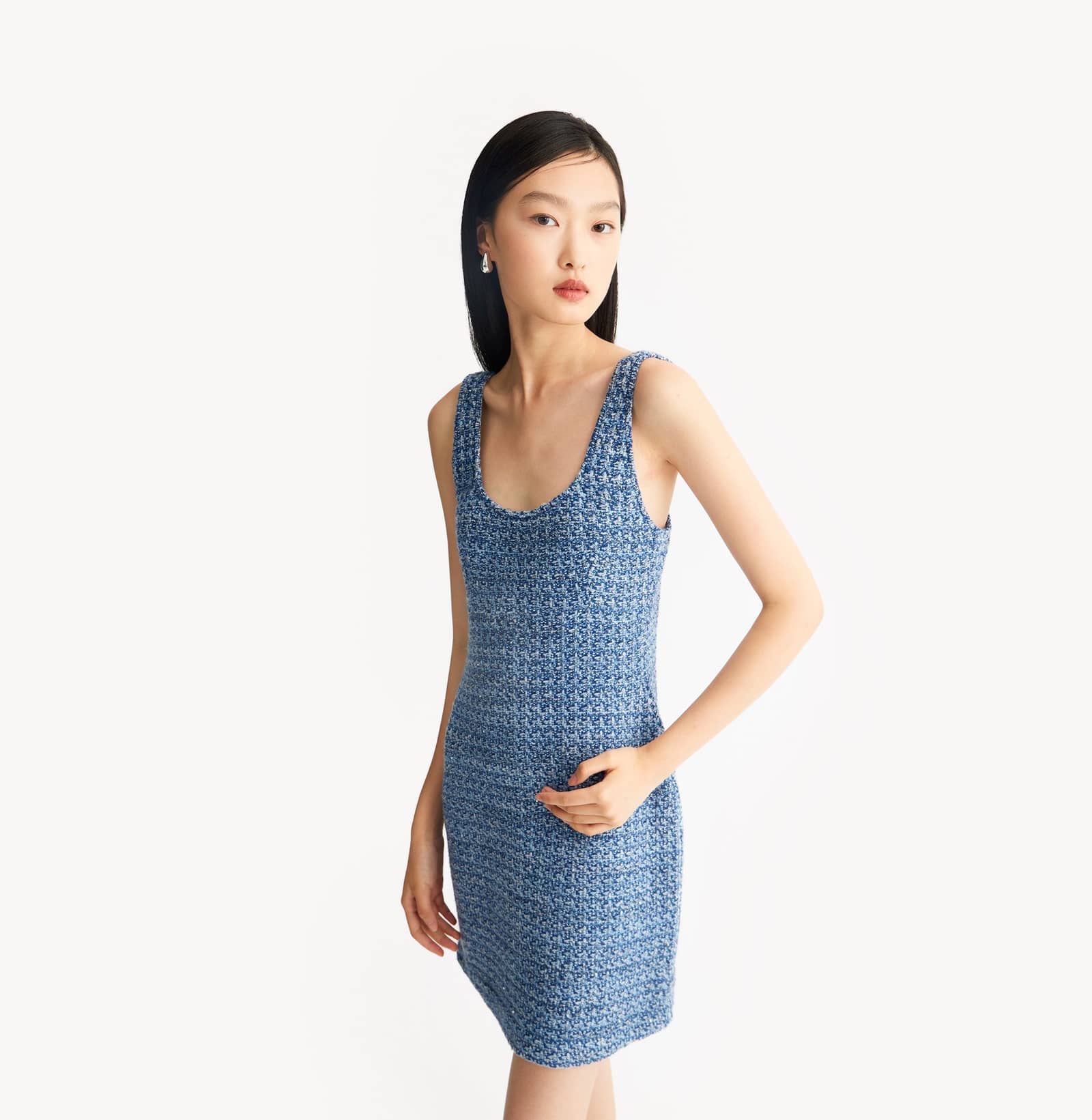 MULTICOLORED SEQUINED TWEED DRESS made by CRUSH Collection