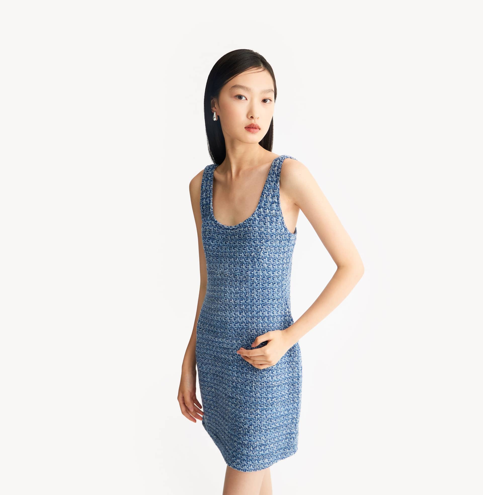 MULTICOLORED SEQUINED TWEED DRESS made by CRUSH Collection