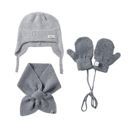 Gift Box | Grey Hat-Mittens-Scarf Bundle made by CozyU