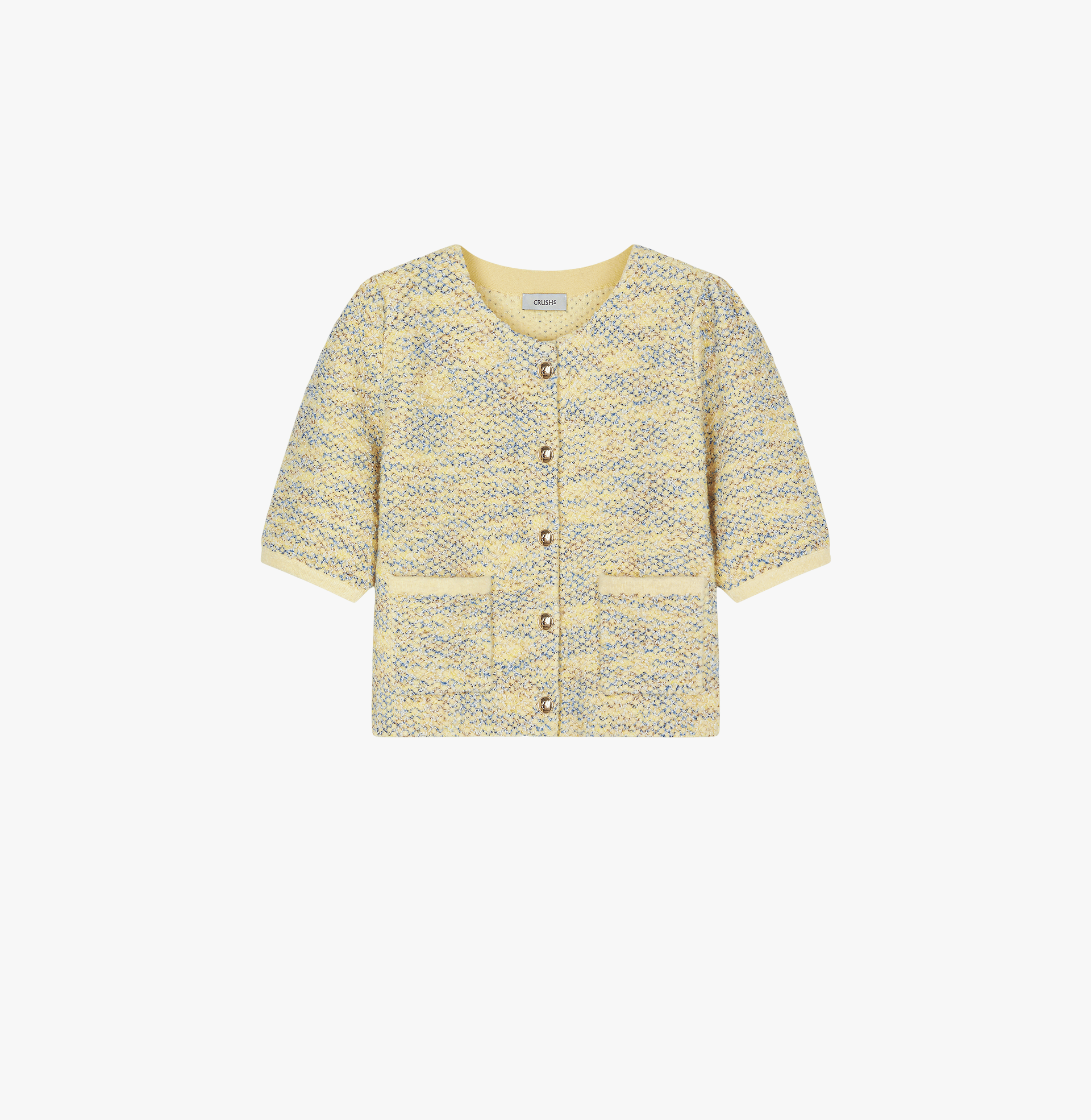 FANCY BOUCLÉ SHORT-SLEEVED JACKET made by CRUSH Collection