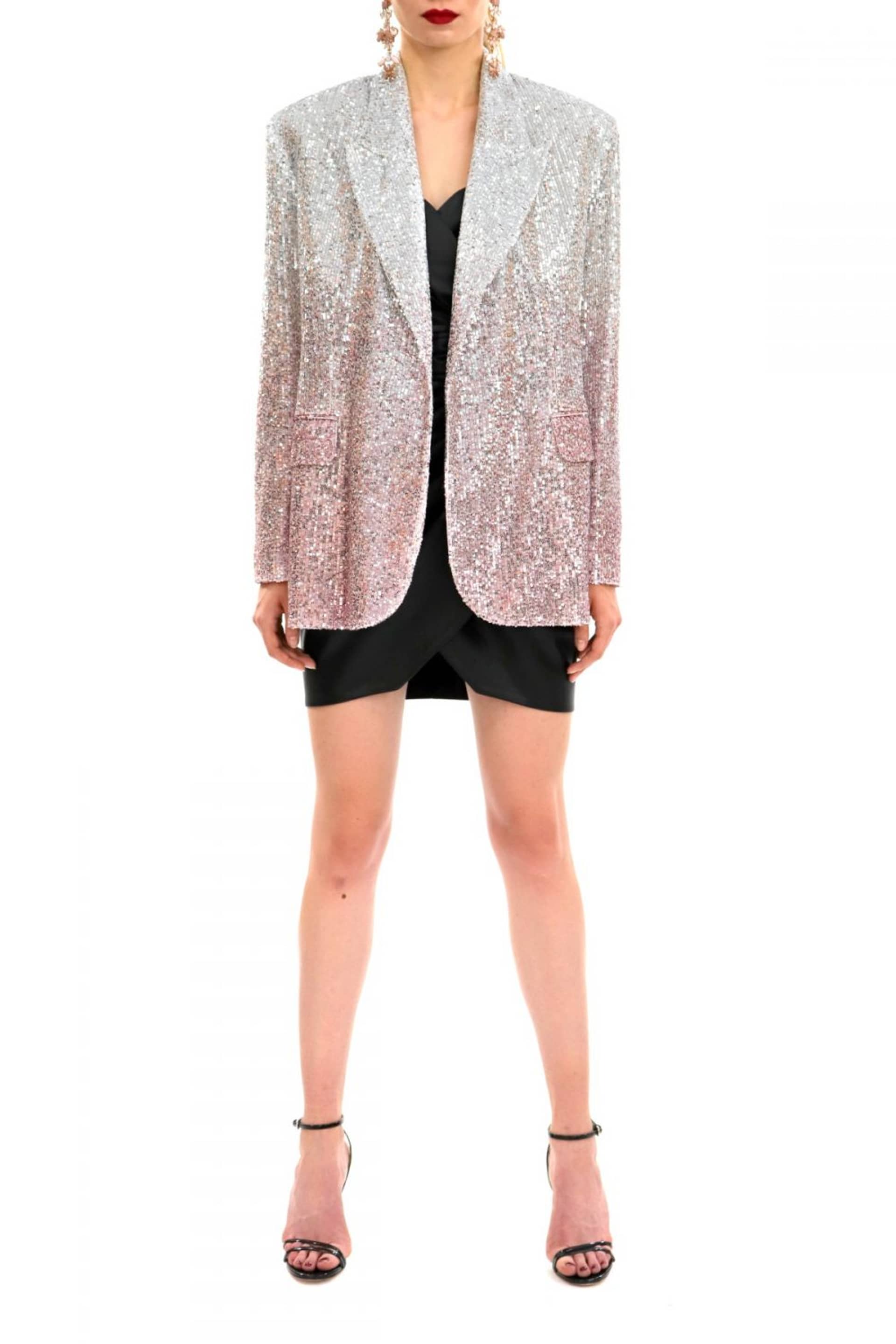 Sequin Blazer Gioia Silver Peony made by HALEWSKI