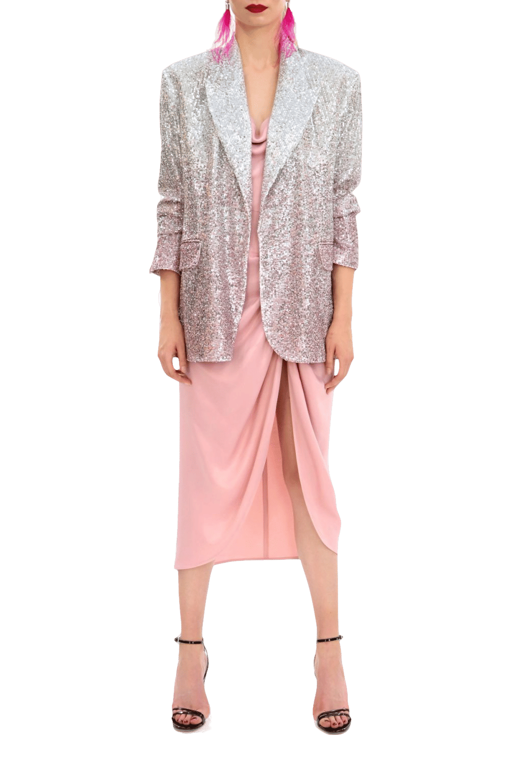 Sequin Blazer Gioia Silver Peony made by HALEWSKI