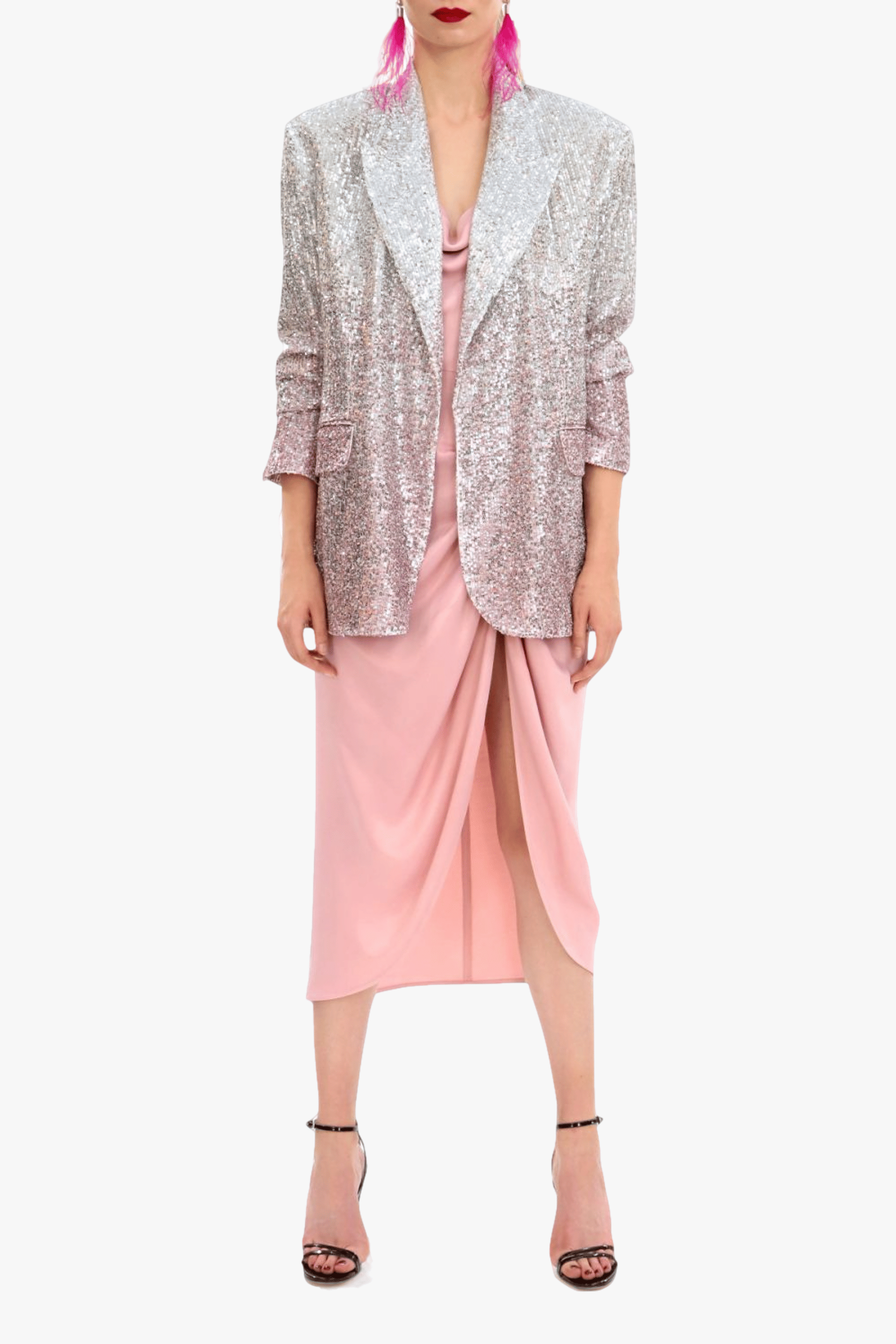 Sequin Blazer Gioia Silver Peony made by HALEWSKI