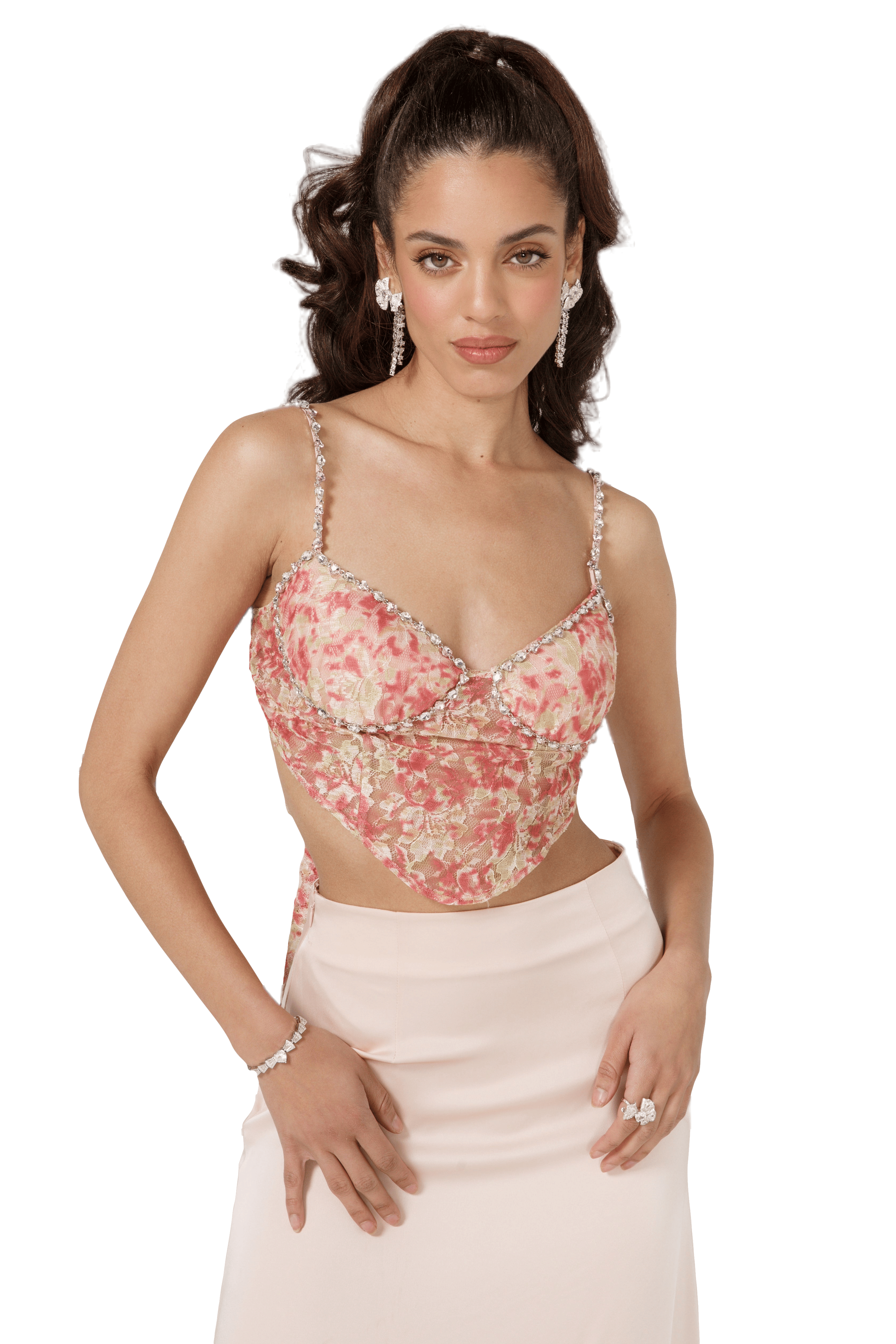 Mia Lace Top (Pink) in Pink made by Nana Jacqueline
