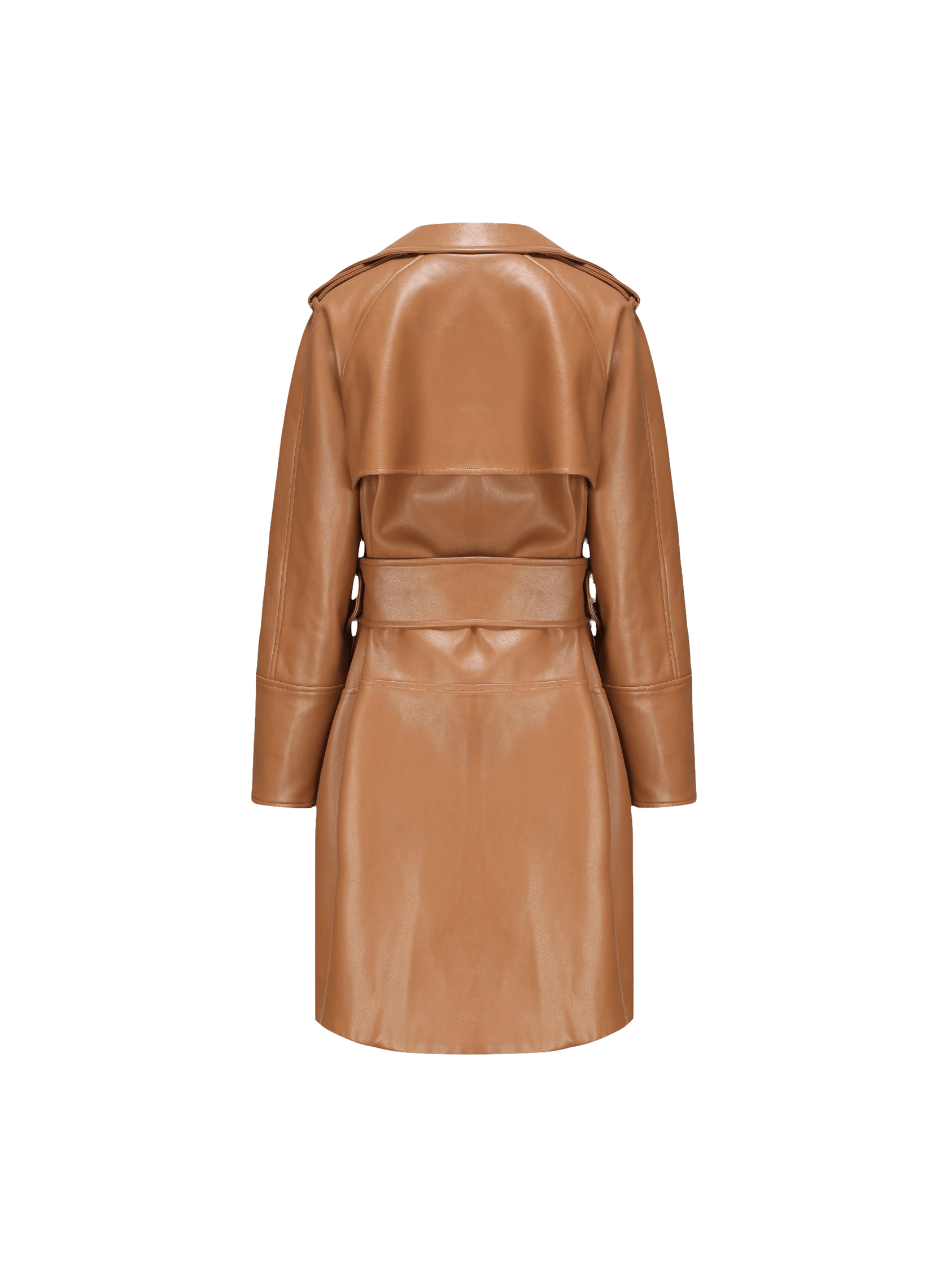 Keira Leather Trench Coat (Brown) (Final Sale) in Brown made by Nana Jacqueline