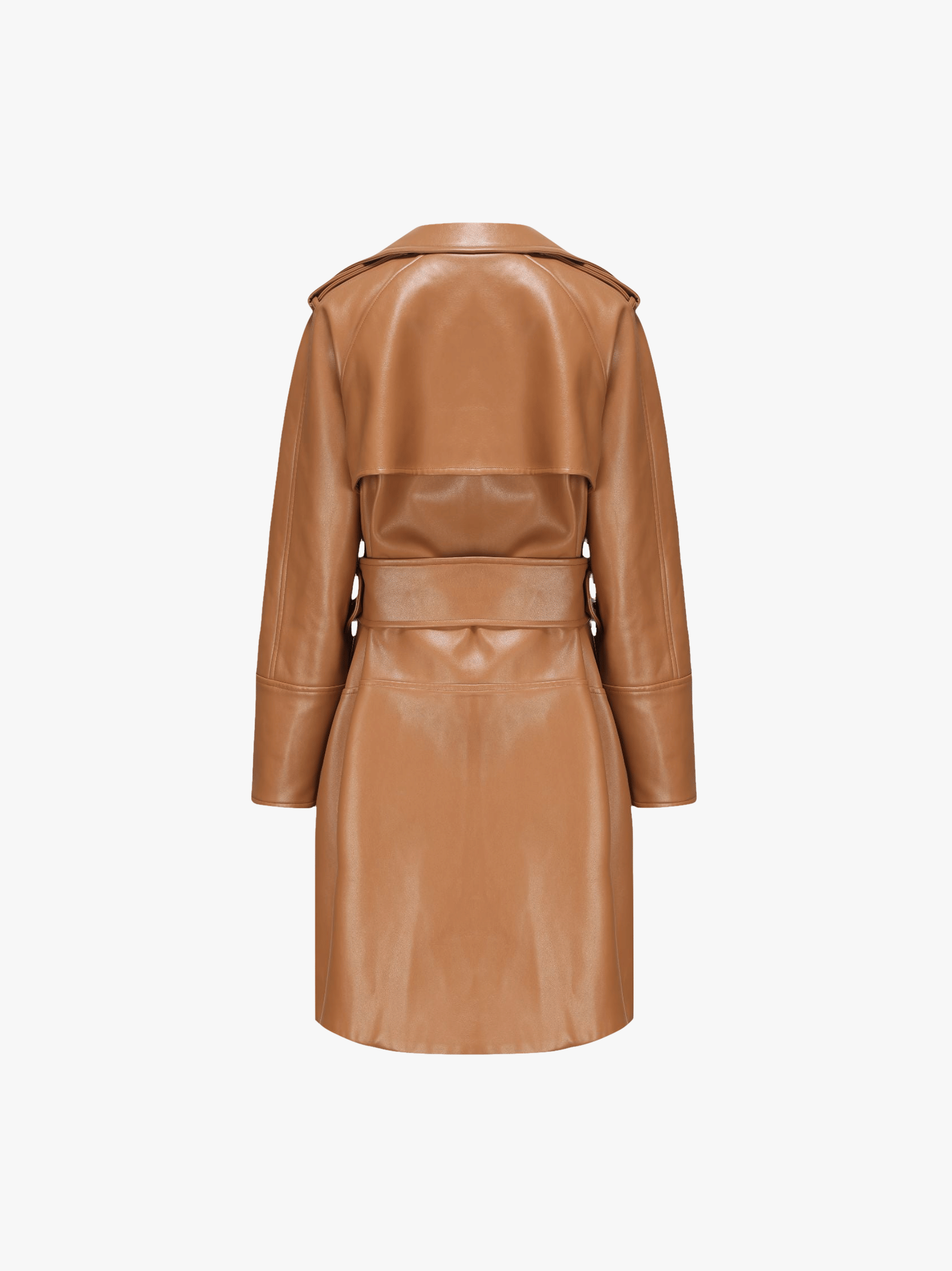 Keira Leather Trench Coat (Brown) (Final Sale) in Brown made by Nana Jacqueline