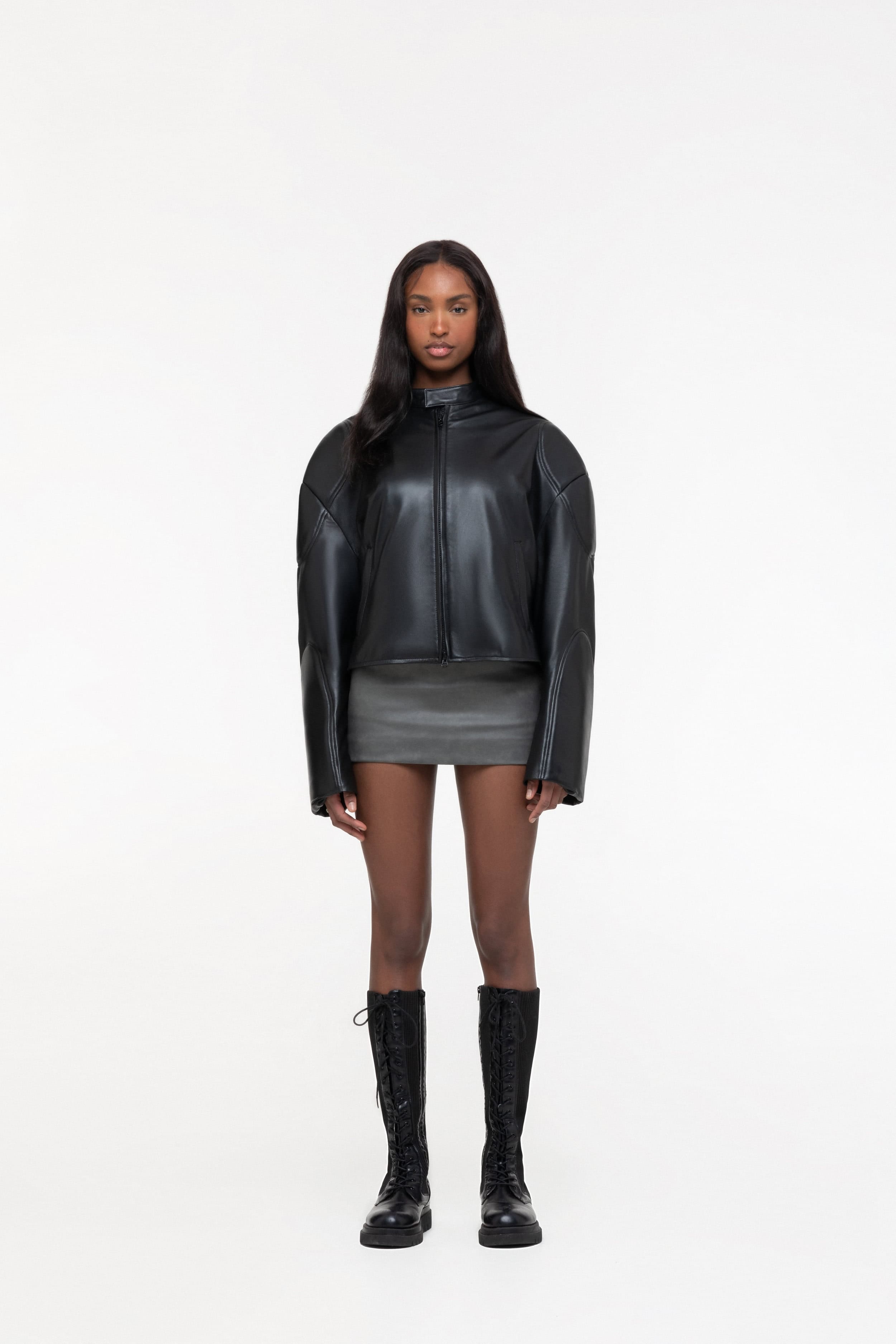 Leather moto jacket made by AFTERHOURS