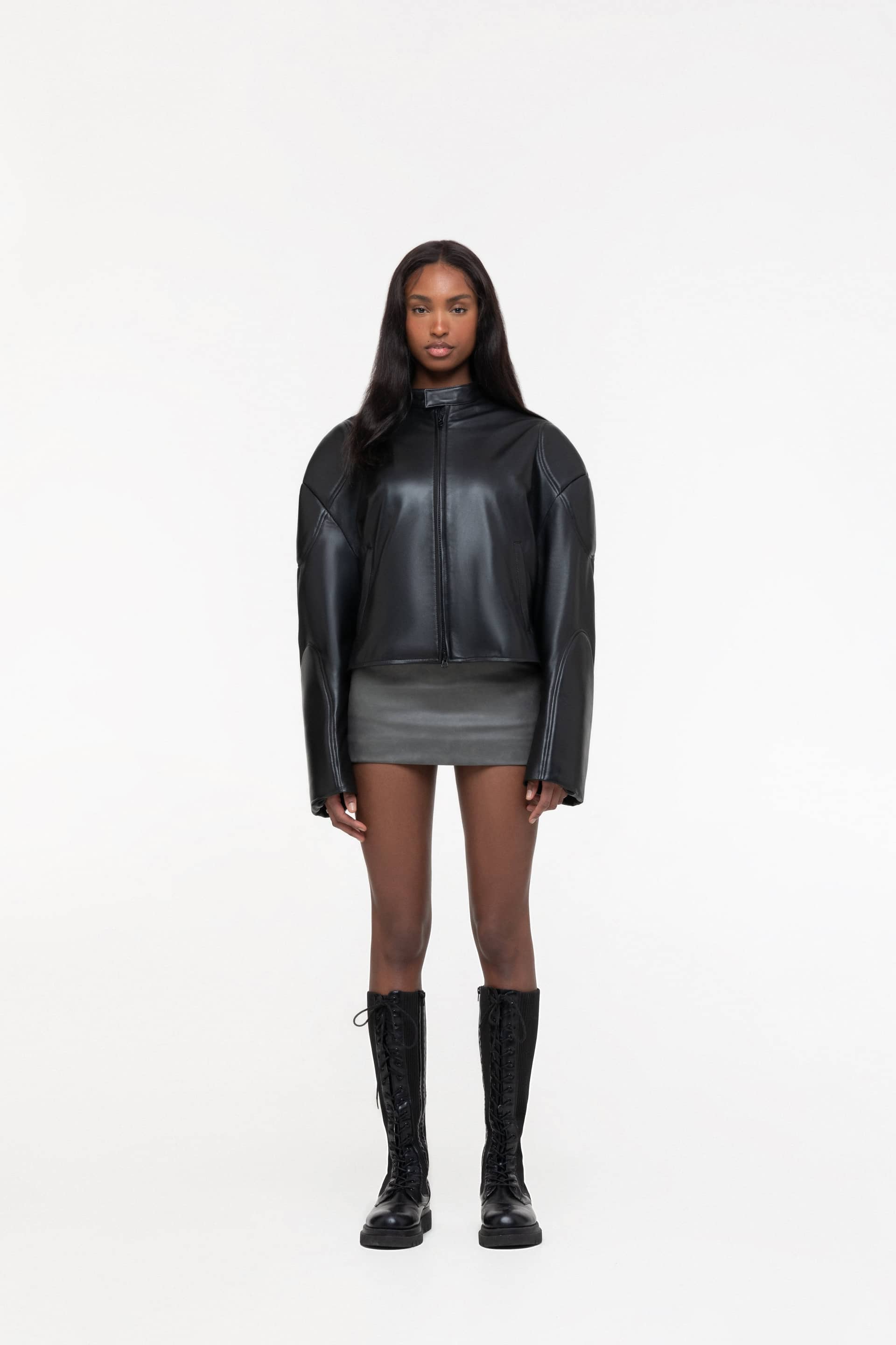 Leather moto jacket made by AFTERHOURS