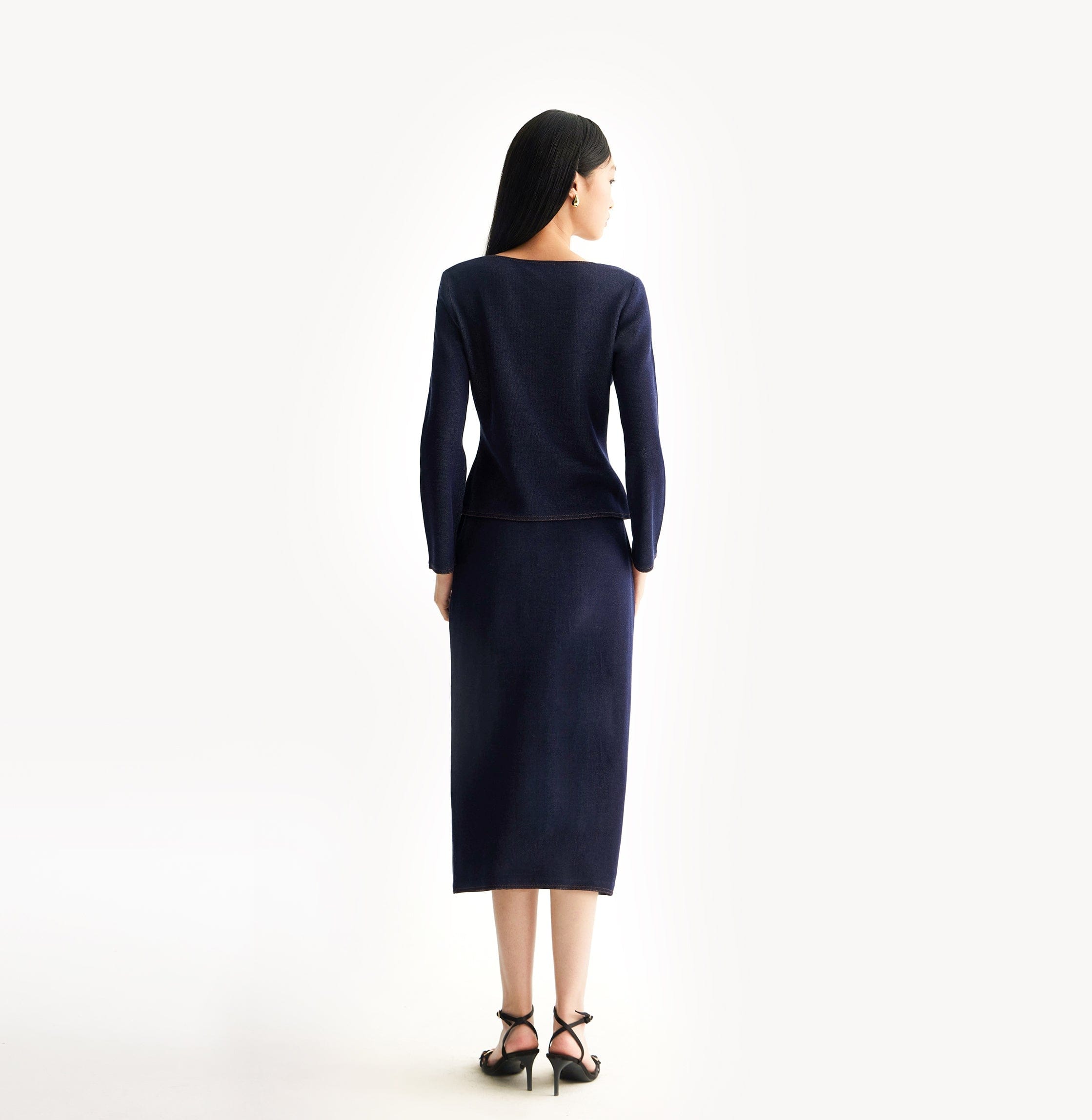 DENIM-LOOK U-NECK JACKET made by CRUSH Collection