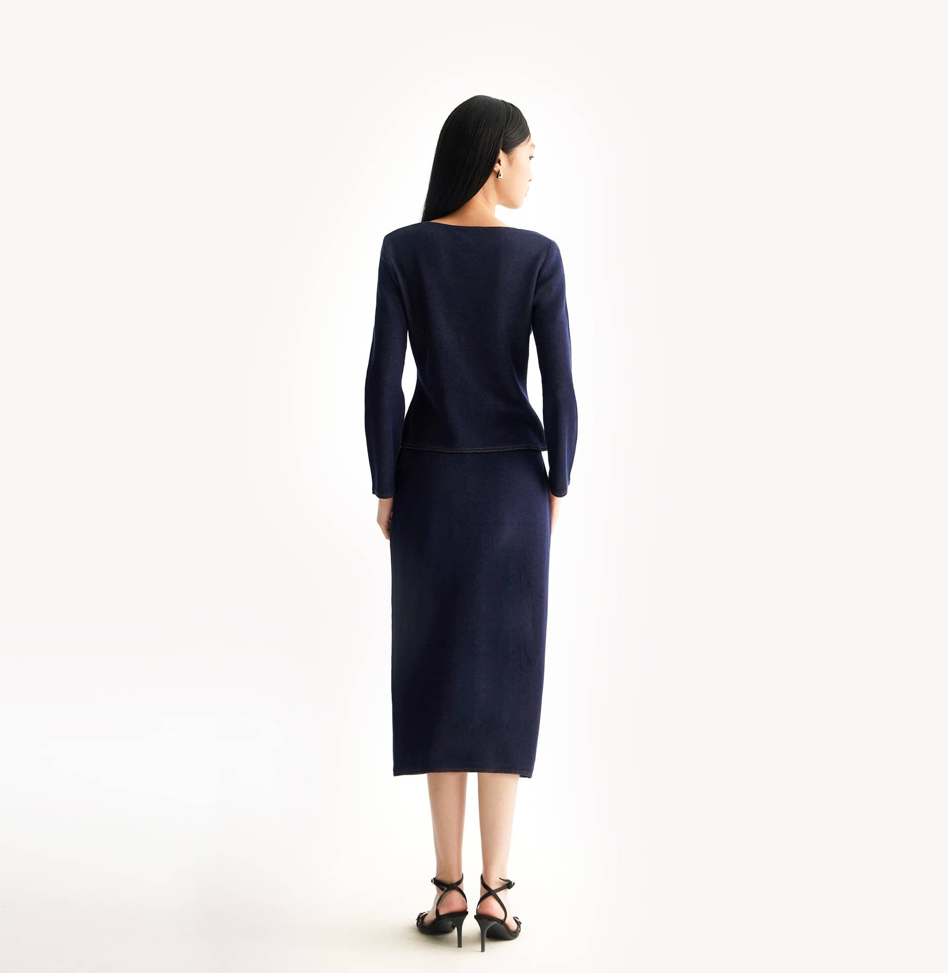 DENIM-LOOK U-NECK JACKET made by CRUSH Collection