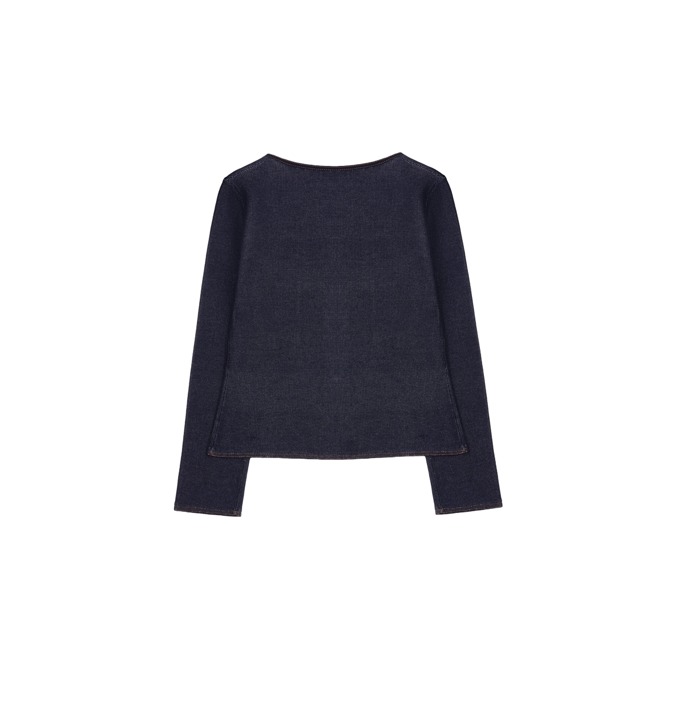 DENIM-LOOK U-NECK JACKET made by CRUSH Collection