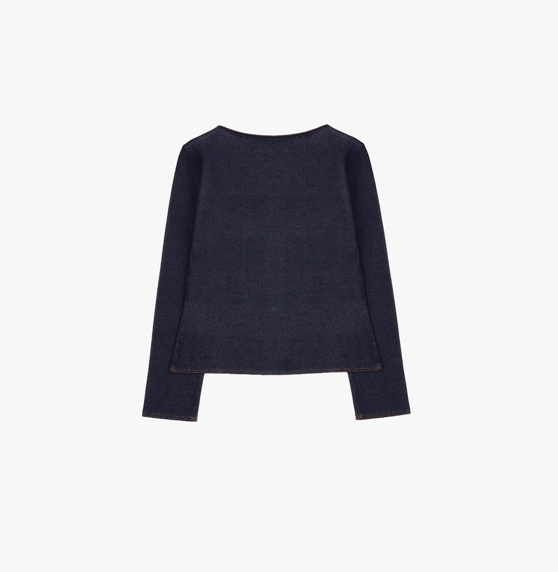 DENIM-LOOK U-NECK JACKET made by CRUSH Collection