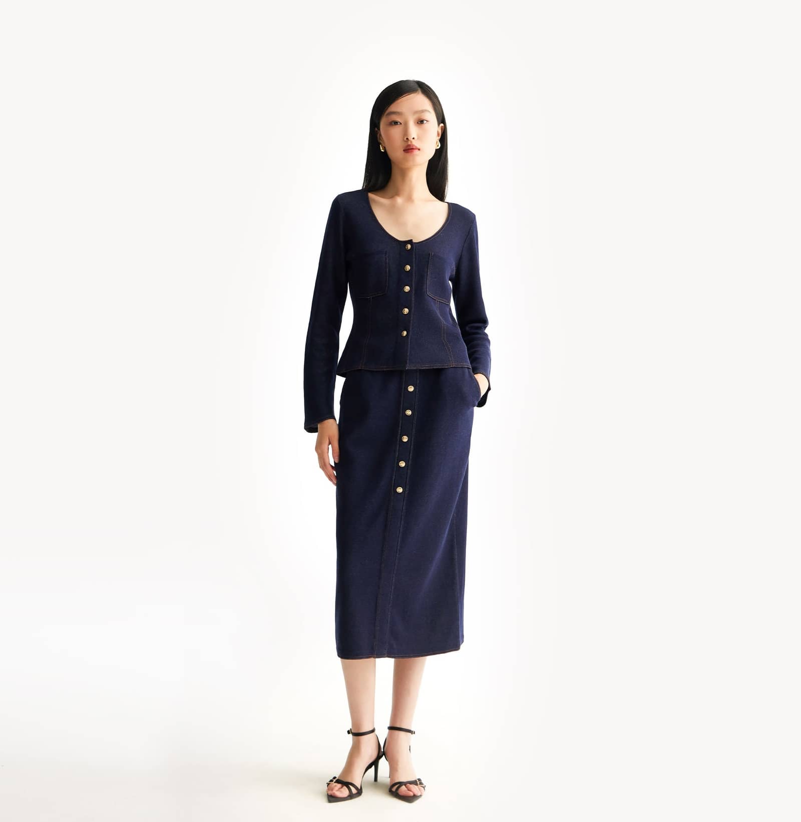 DENIM-LOOK SKIRT made by CRUSH Collection