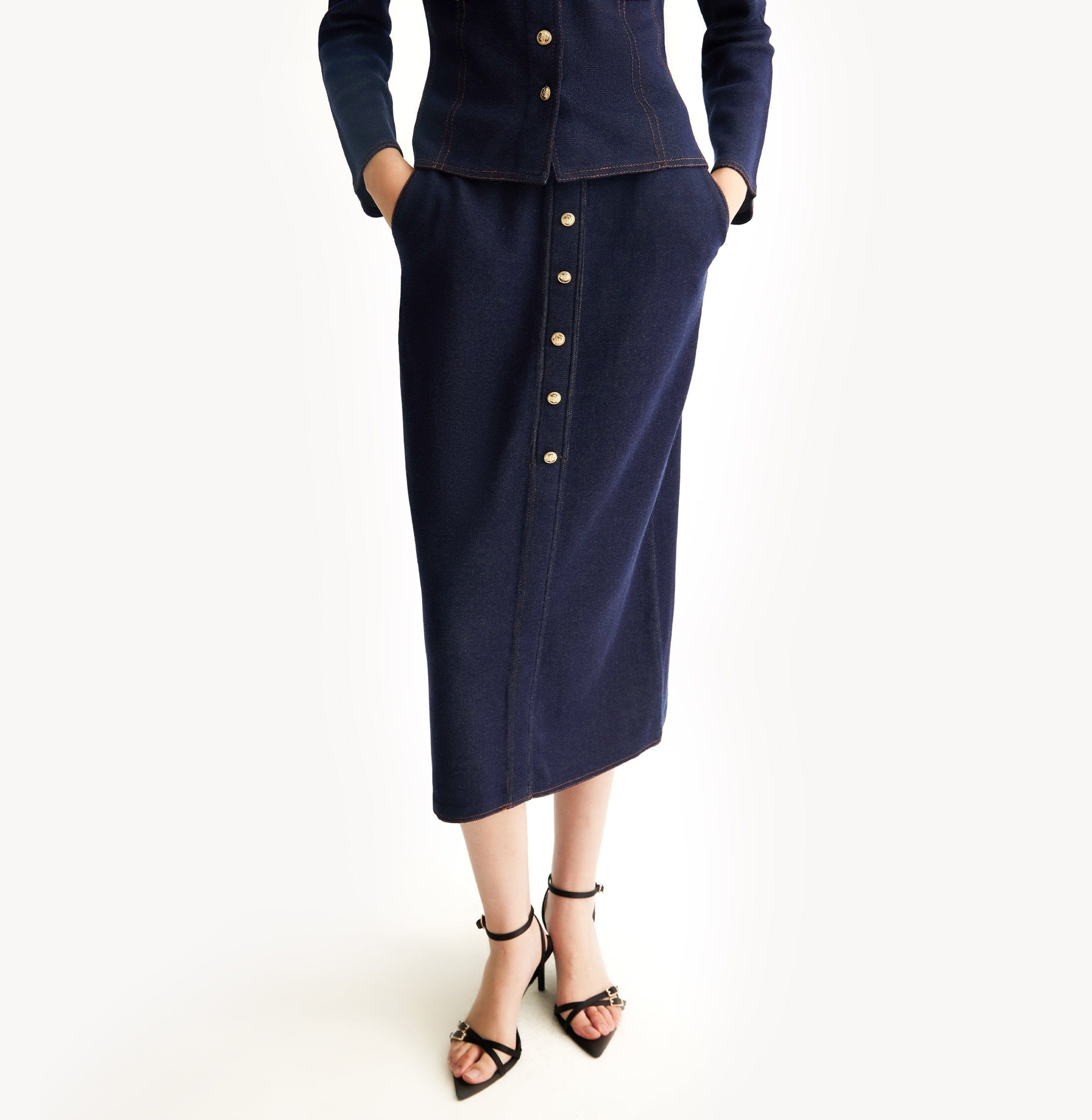 DENIM-LOOK SKIRT made by CRUSH Collection