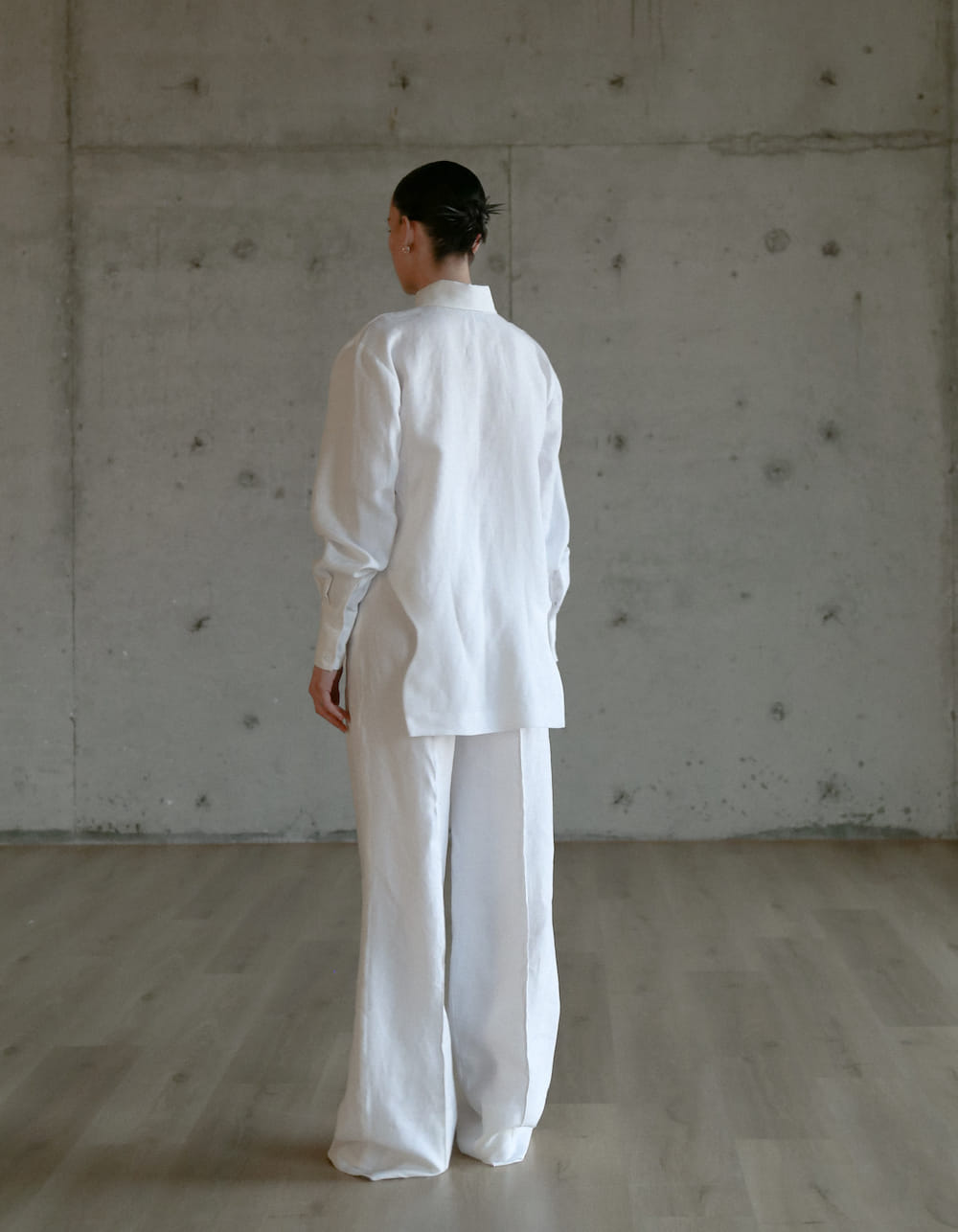 AFFRA White Linen Shirt in White made by MAET