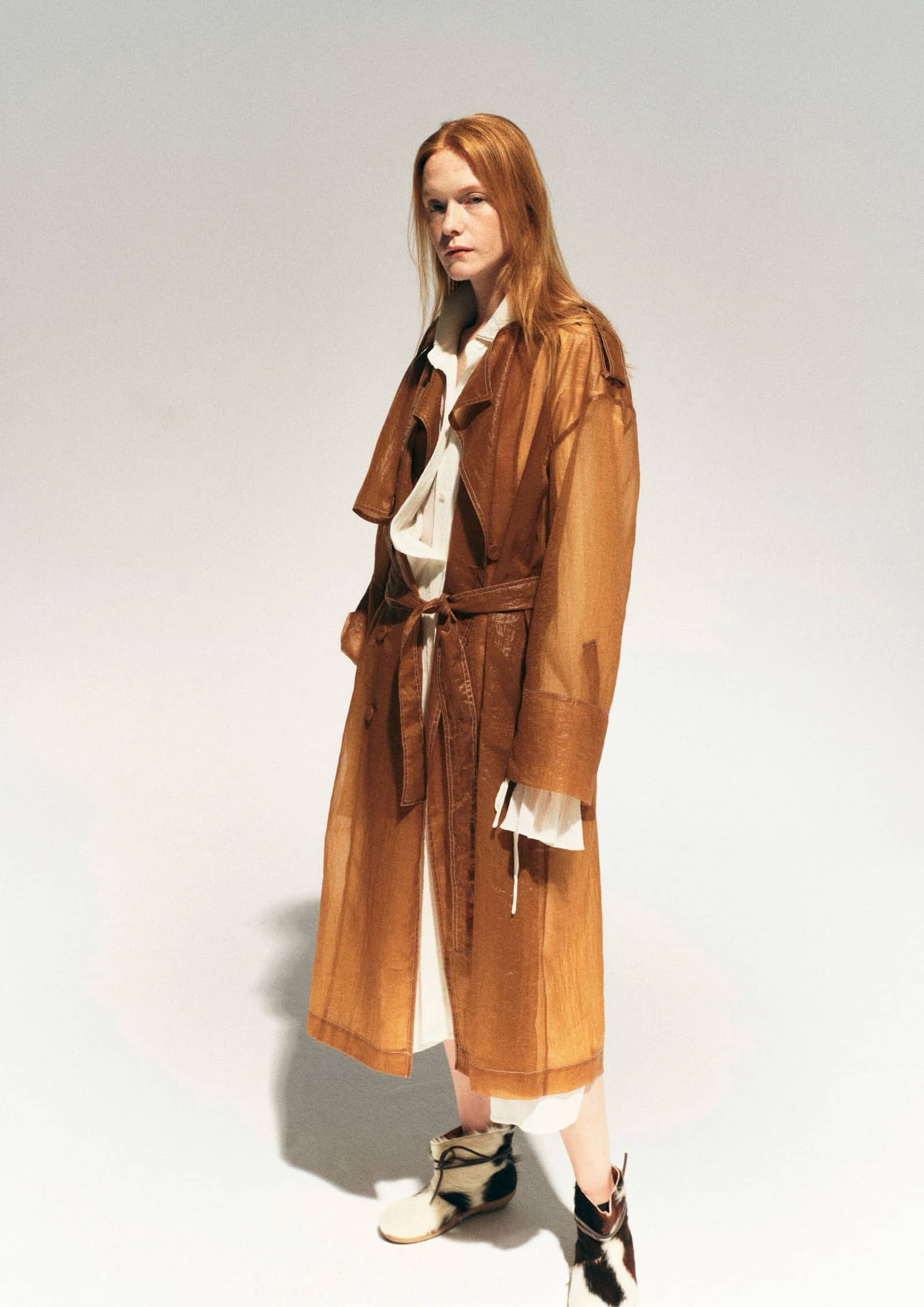 SHEER NYLON TRENCH COA made by YIBRI