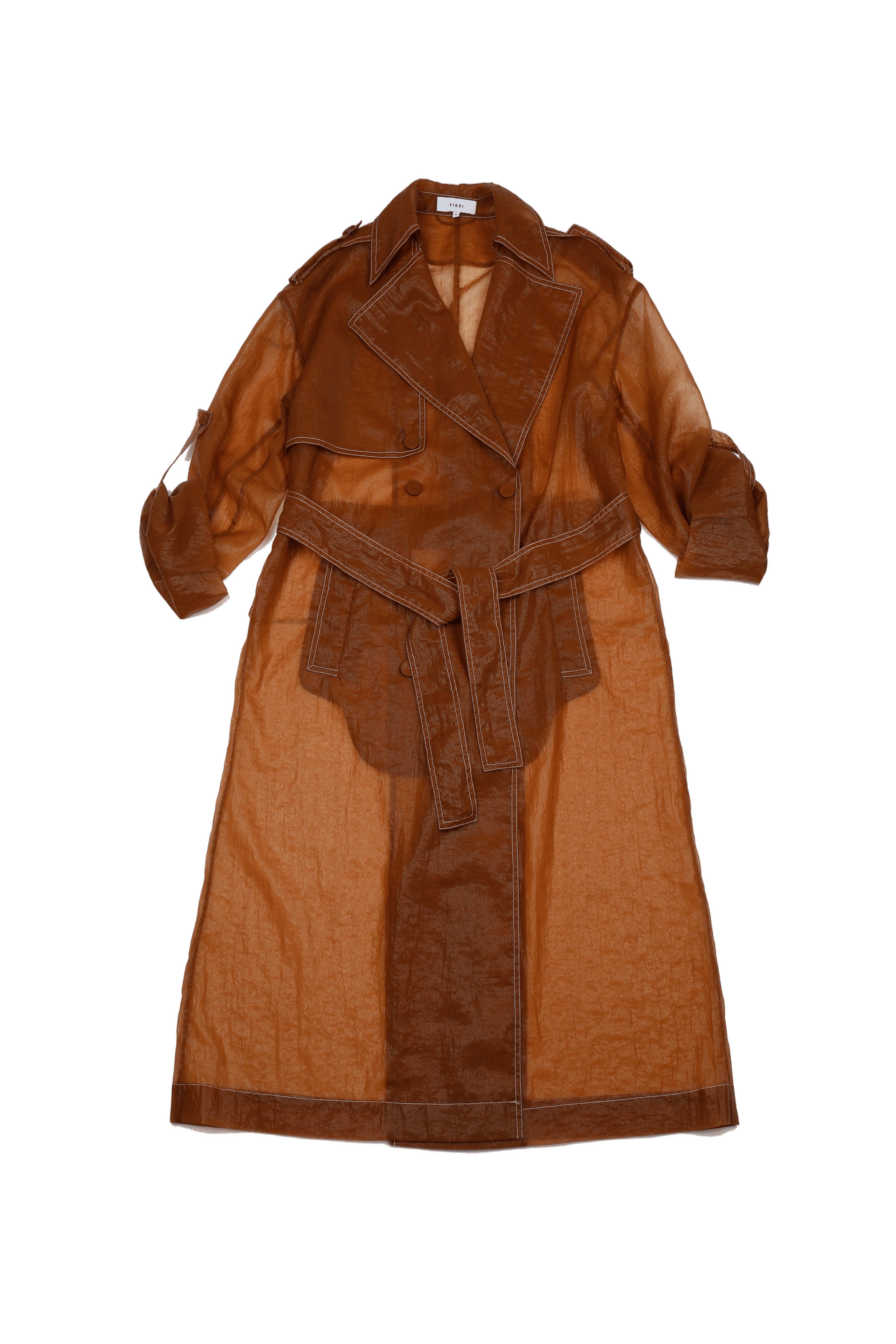 SHEER NYLON TRENCH COA made by YIBRI