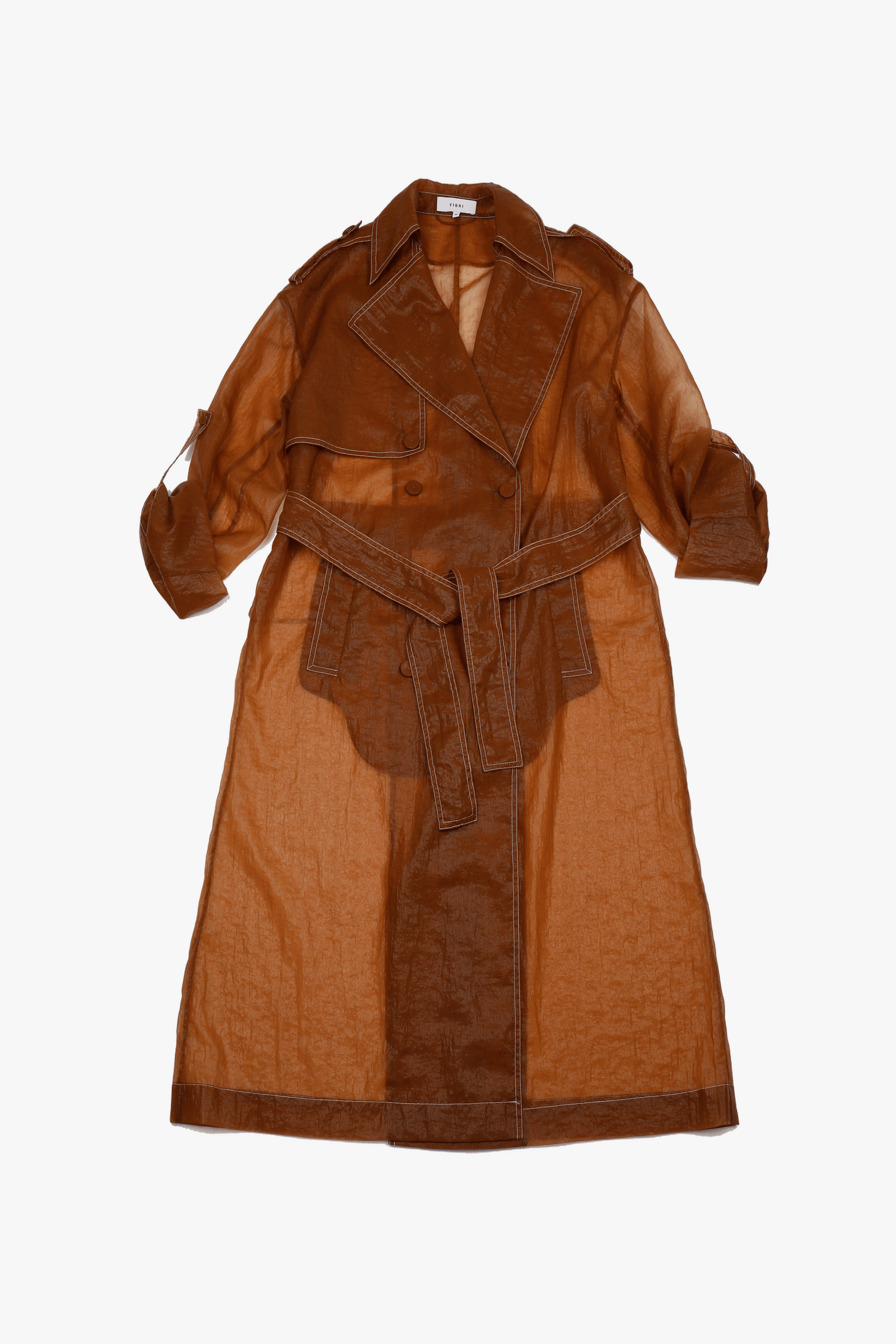 SHEER NYLON TRENCH COA made by YIBRI
