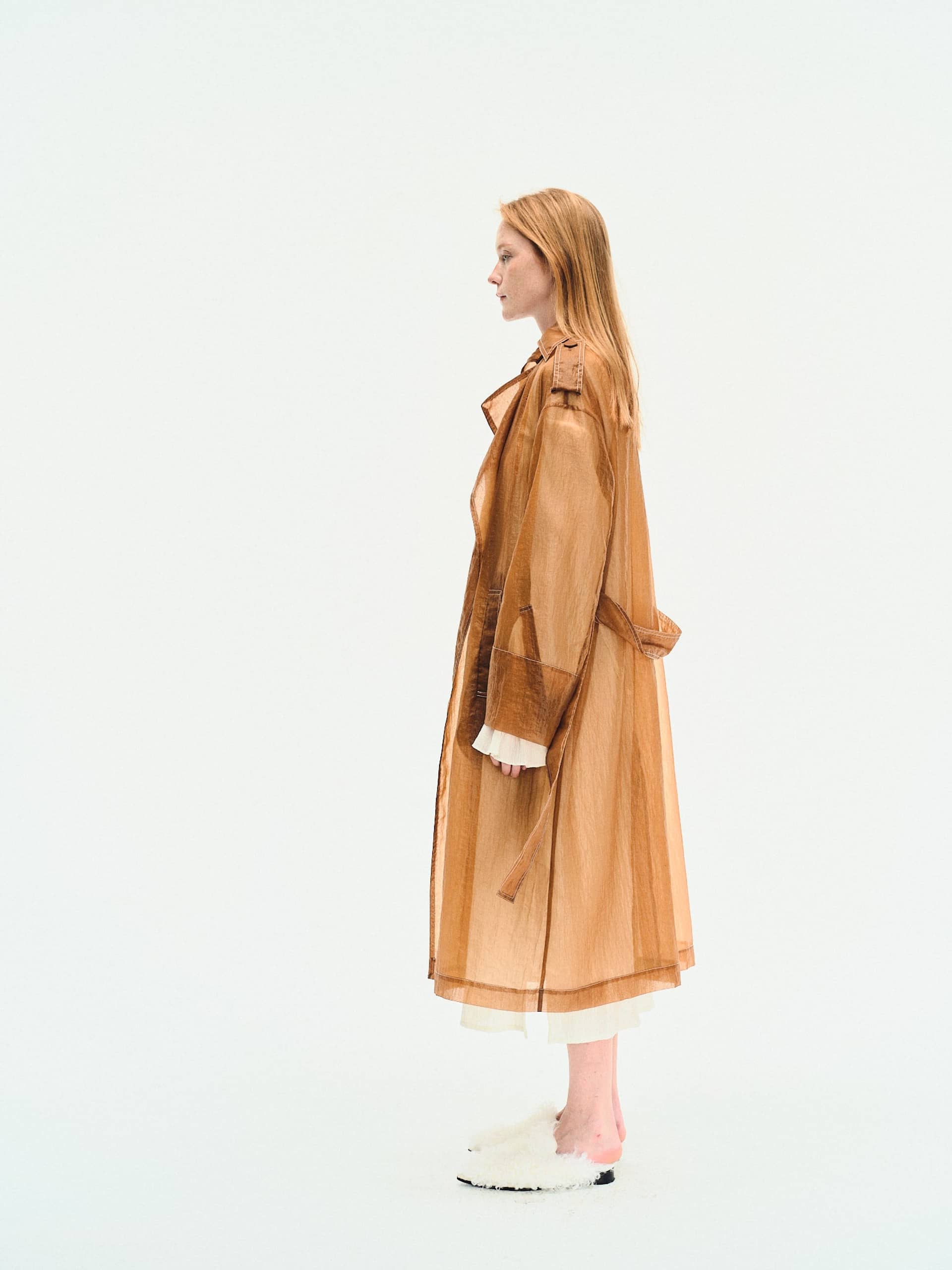 SHEER NYLON TRENCH COA made by YIBRI