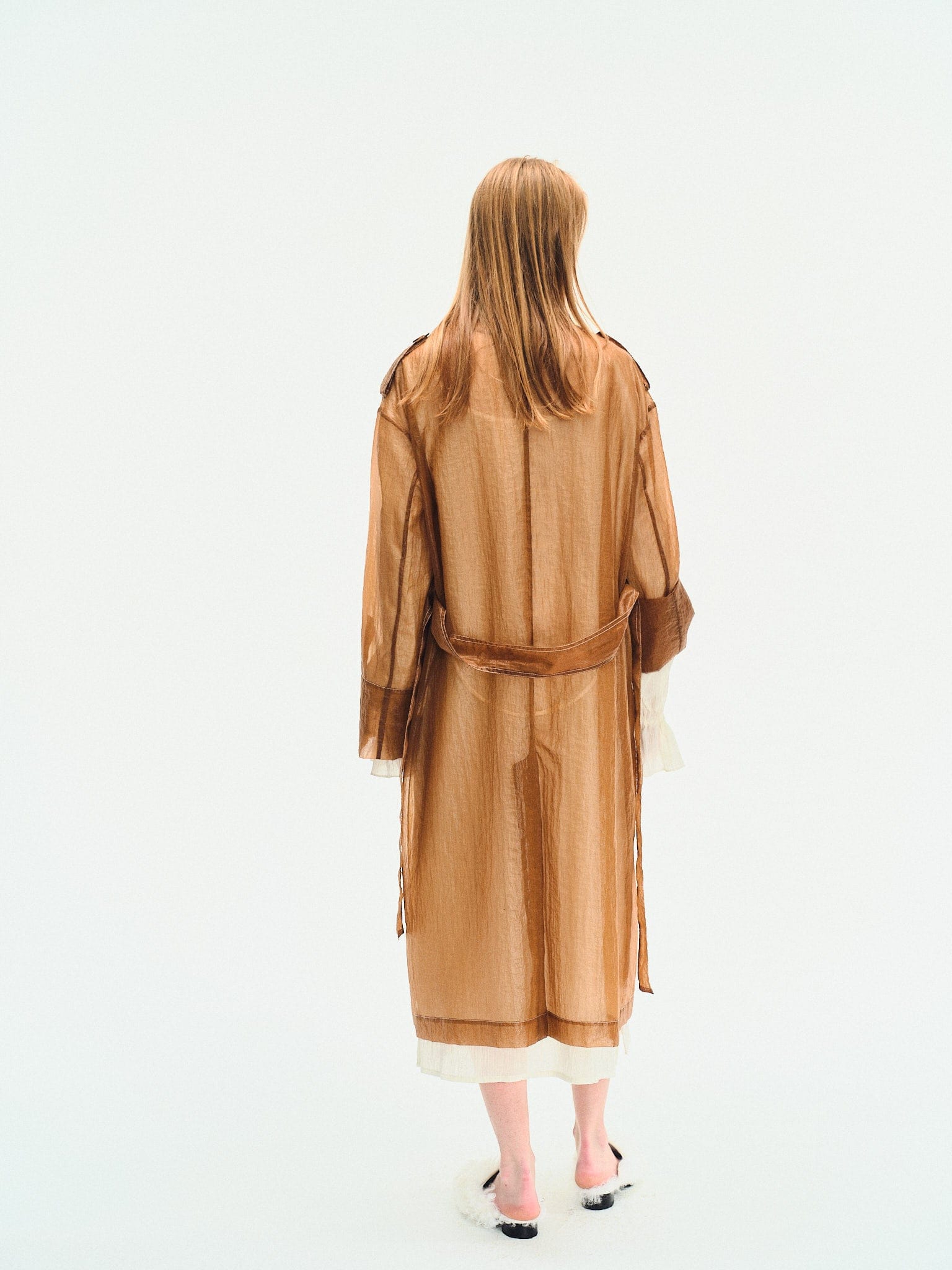 SHEER NYLON TRENCH COA made by YIBRI