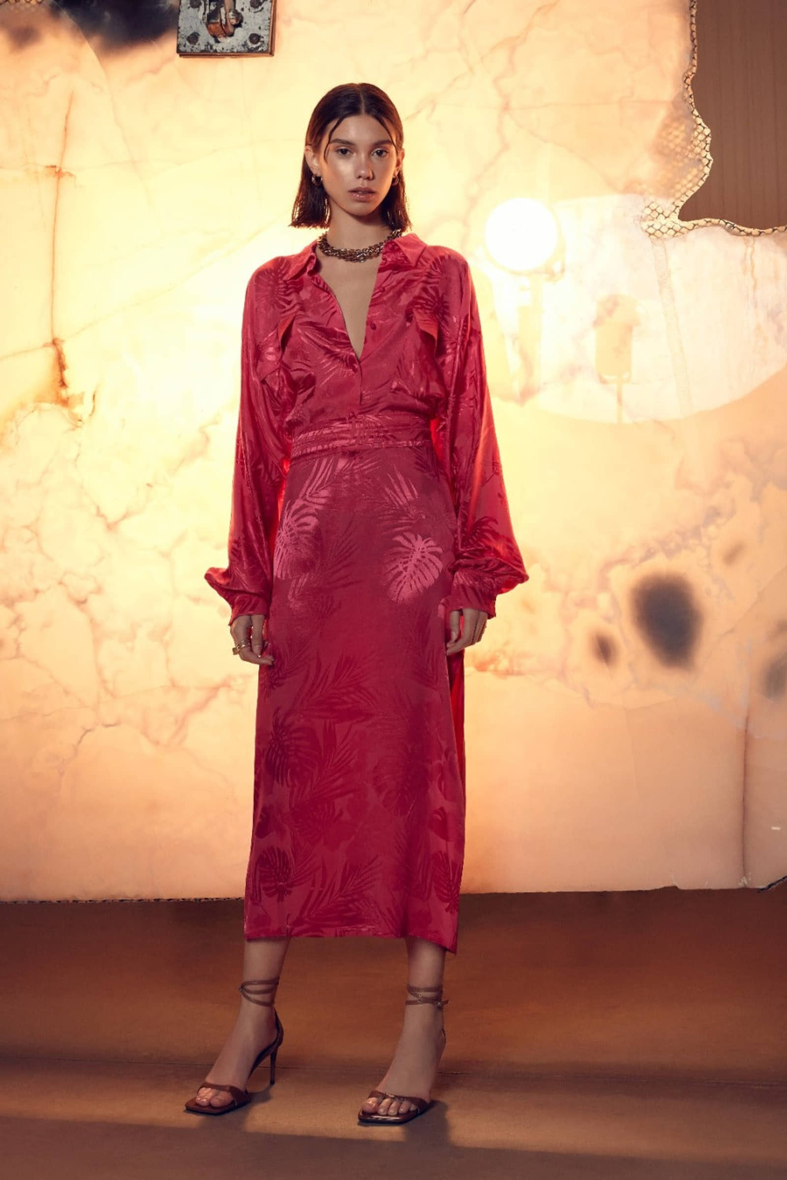 Cassin Jacquard Shirt Dress made by Nazli Ceren