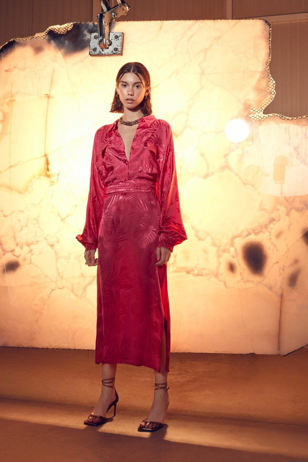 Cassin Jacquard Shirt Dress made by Nazli Ceren