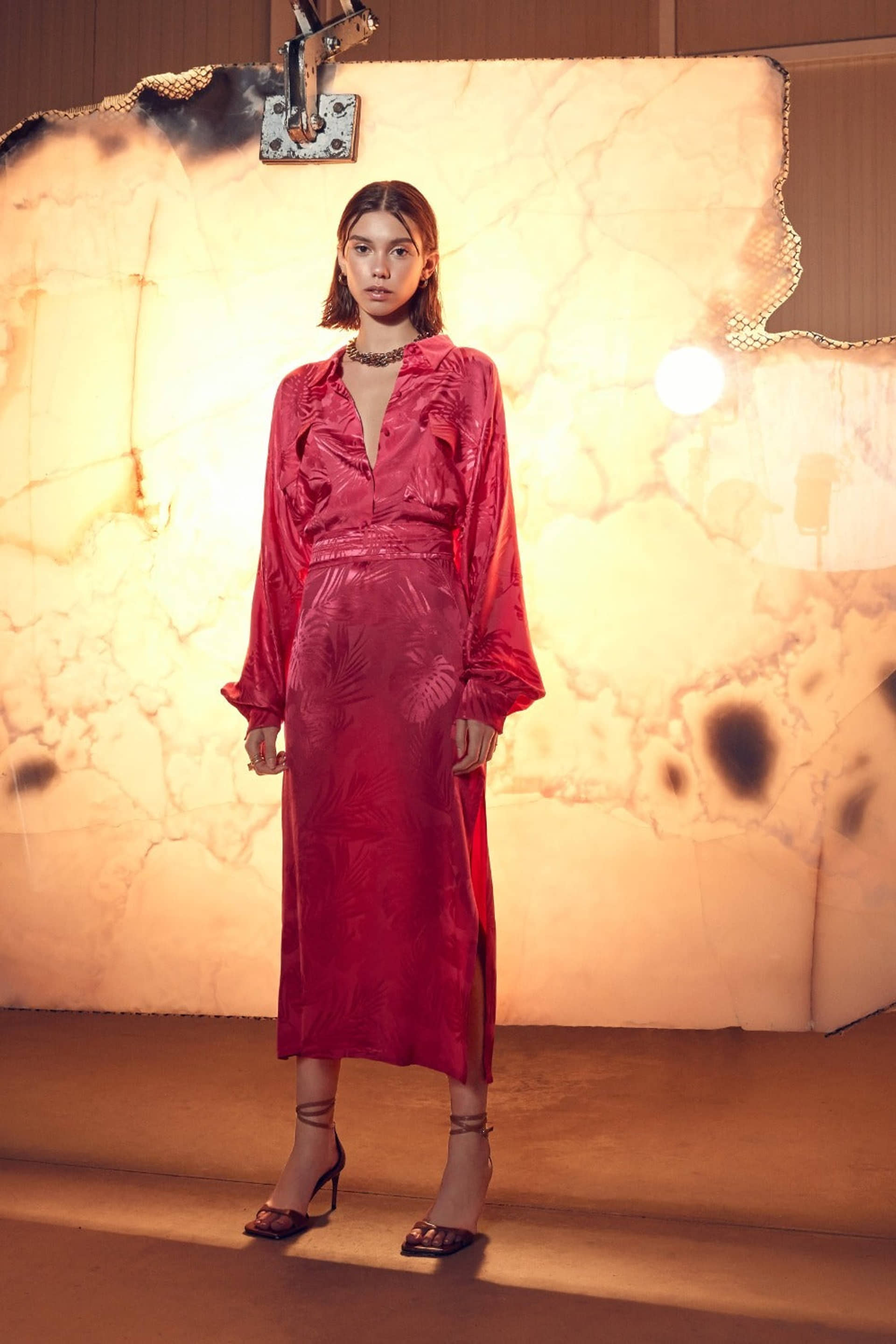 Cassin Jacquard Shirt Dress made by Nazli Ceren