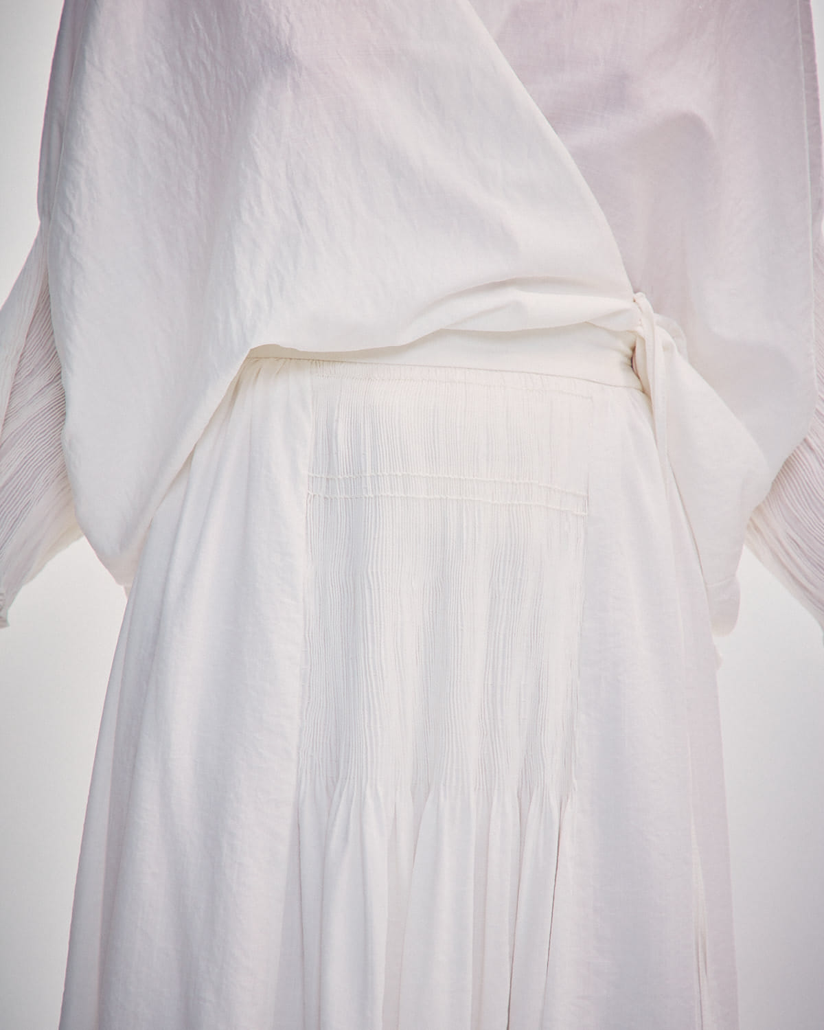 SKIRT WITH HAND-EMBROIDERED TIE made by DELEGAN Clothes