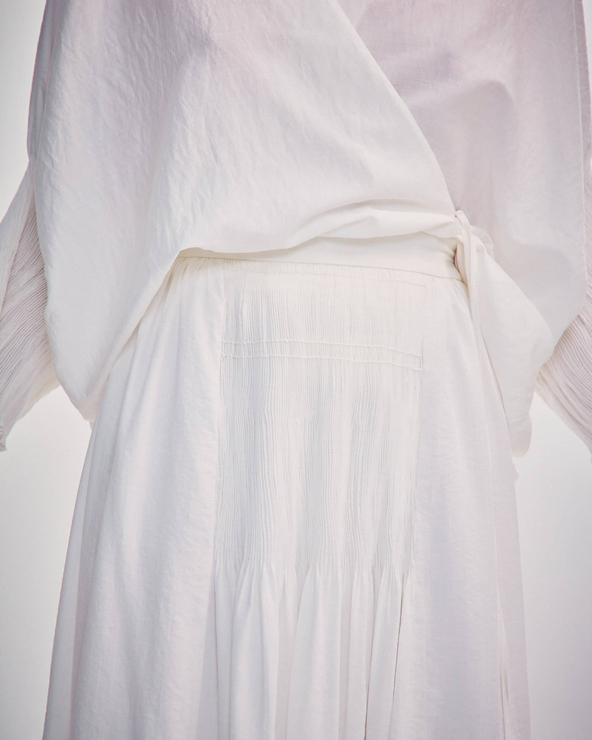 SKIRT WITH HAND-EMBROIDERED TIE made by DELEGAN Clothes