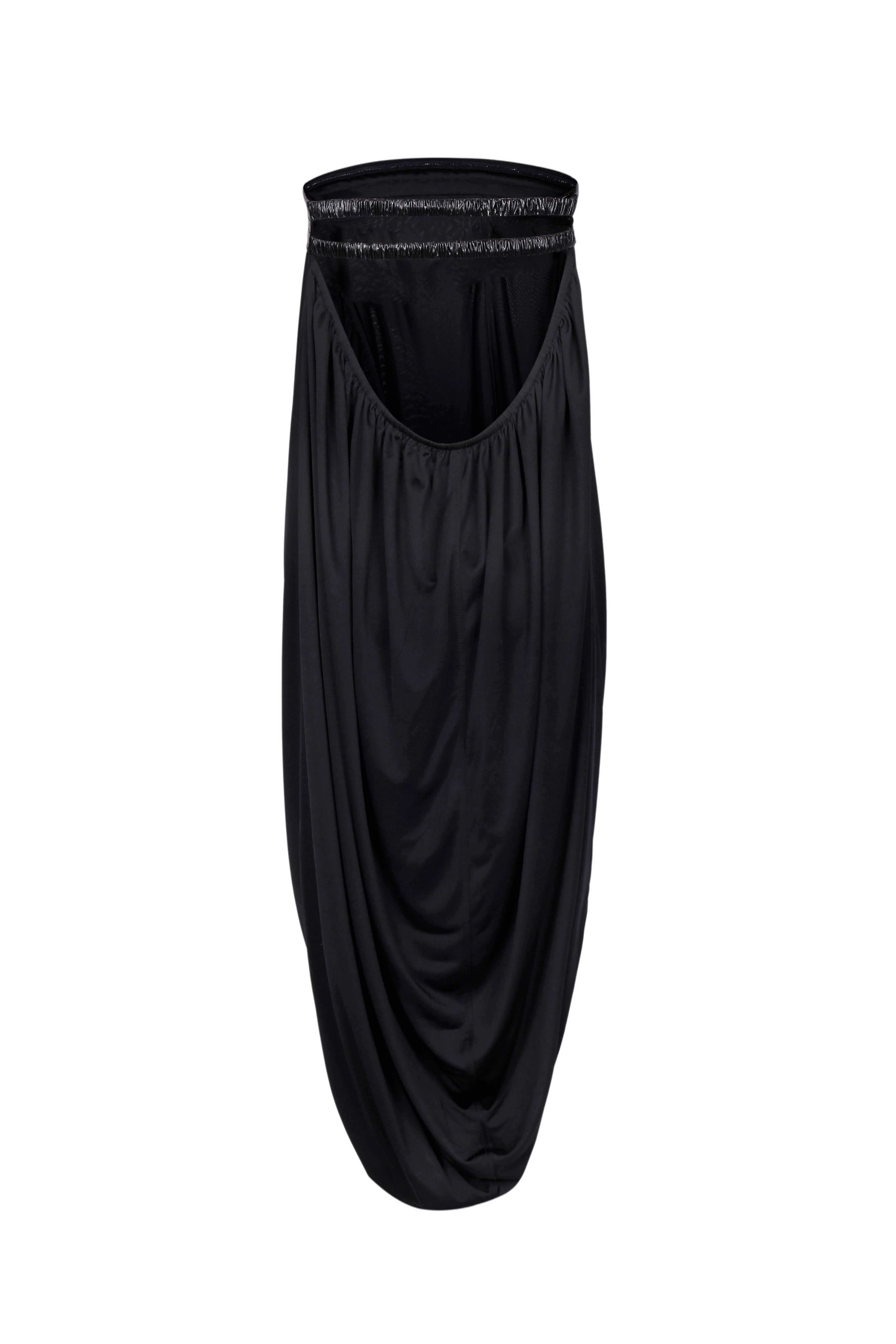 BLACK STRETCH JERSEY DRAPED TUBE DRESS made by YIBRI