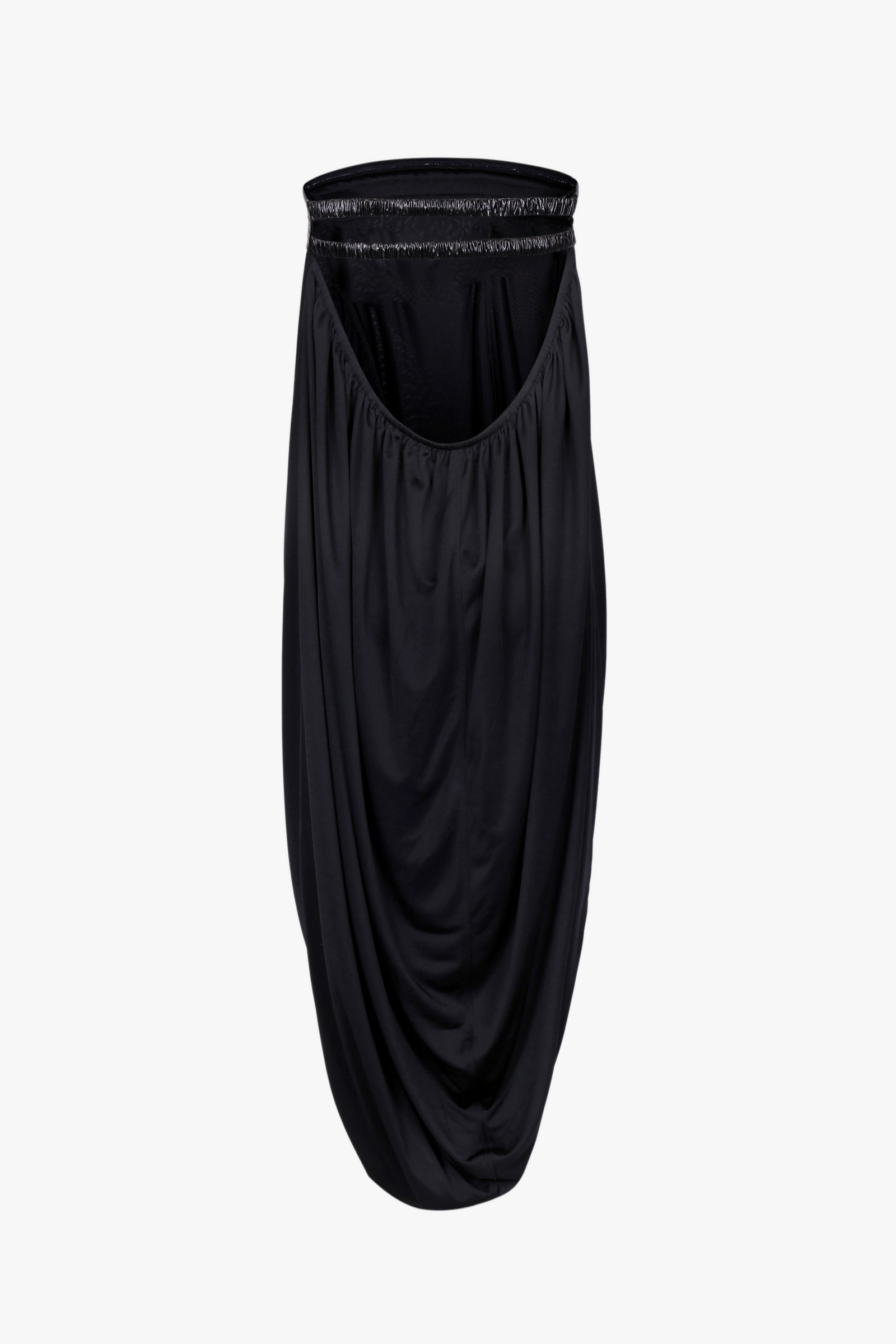 BLACK STRETCH JERSEY DRAPED TUBE DRESS made by YIBRI