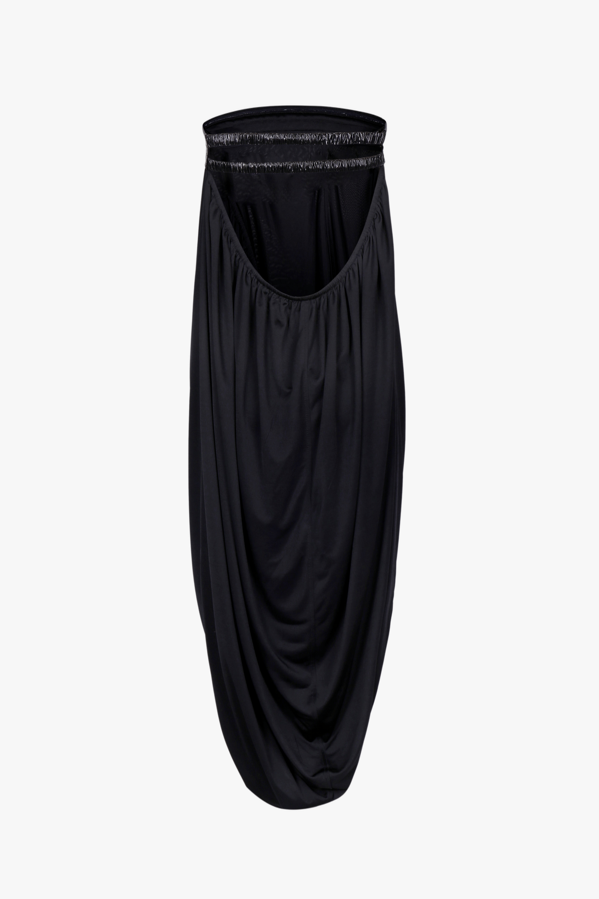 BLACK STRETCH JERSEY DRAPED TUBE DRESS made by YIBRI